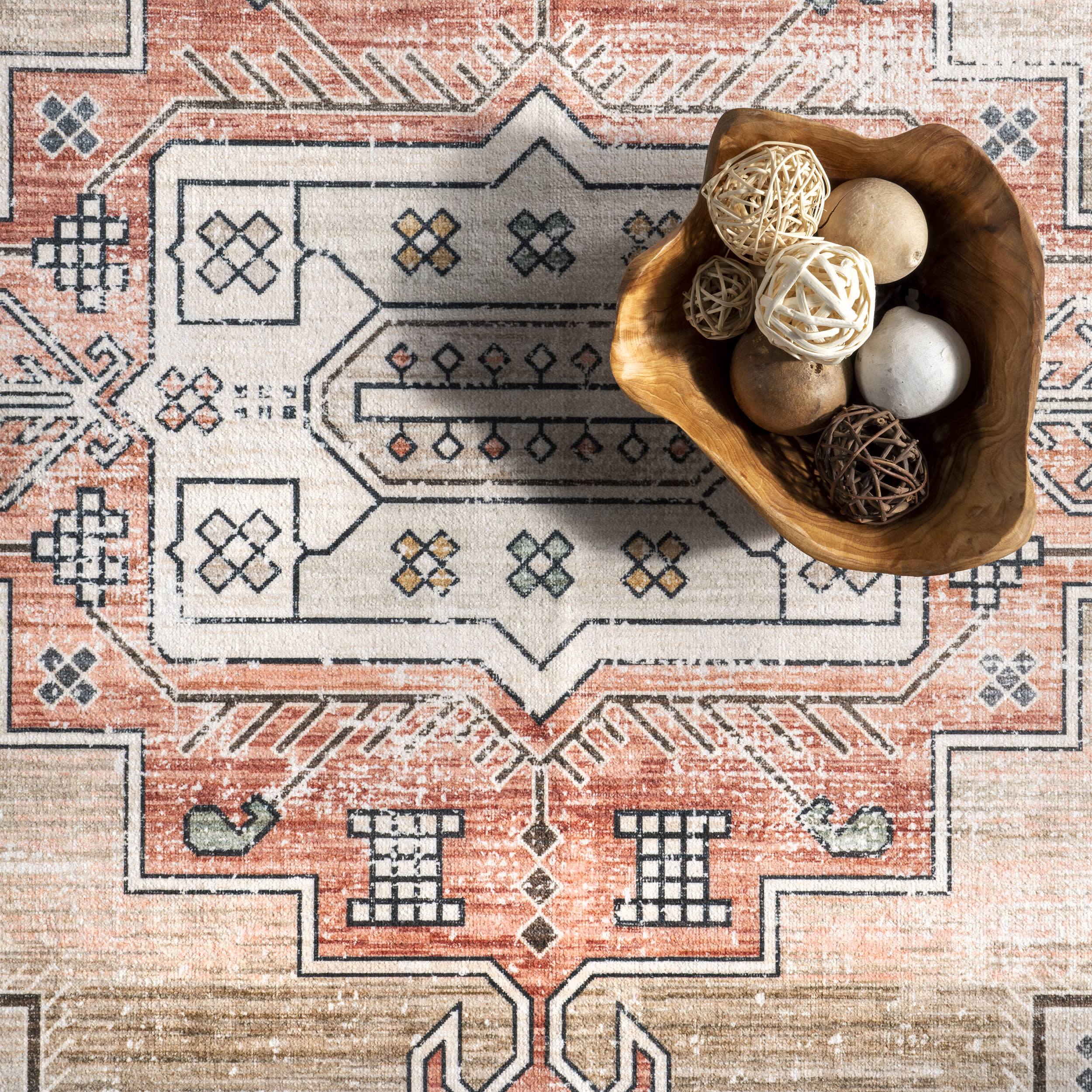 Maye Persian Washable Rug | Tan - Image 7