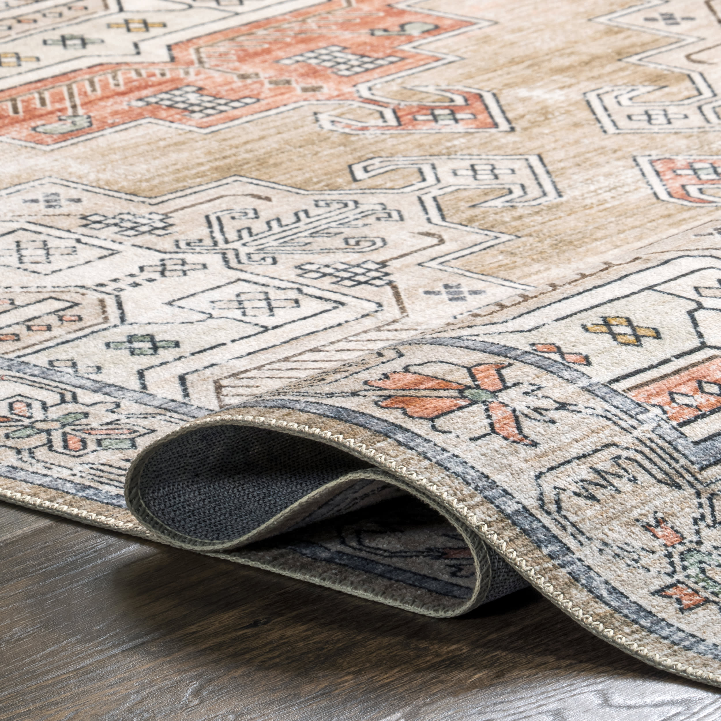 Maye Persian Washable Rug | Tan - Image 8