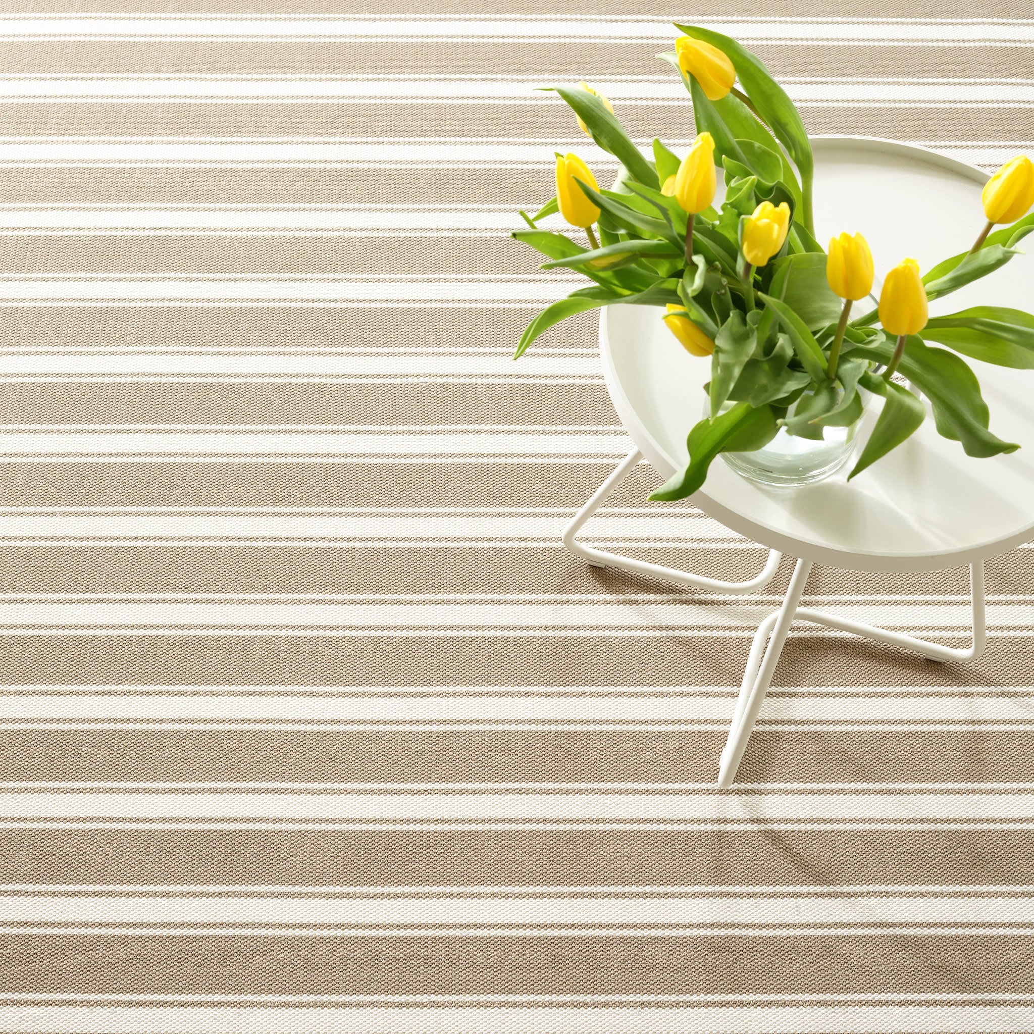 Maysville Stripe Woven Indoor/Outdoor Custom Rug | Khaki - Image 3