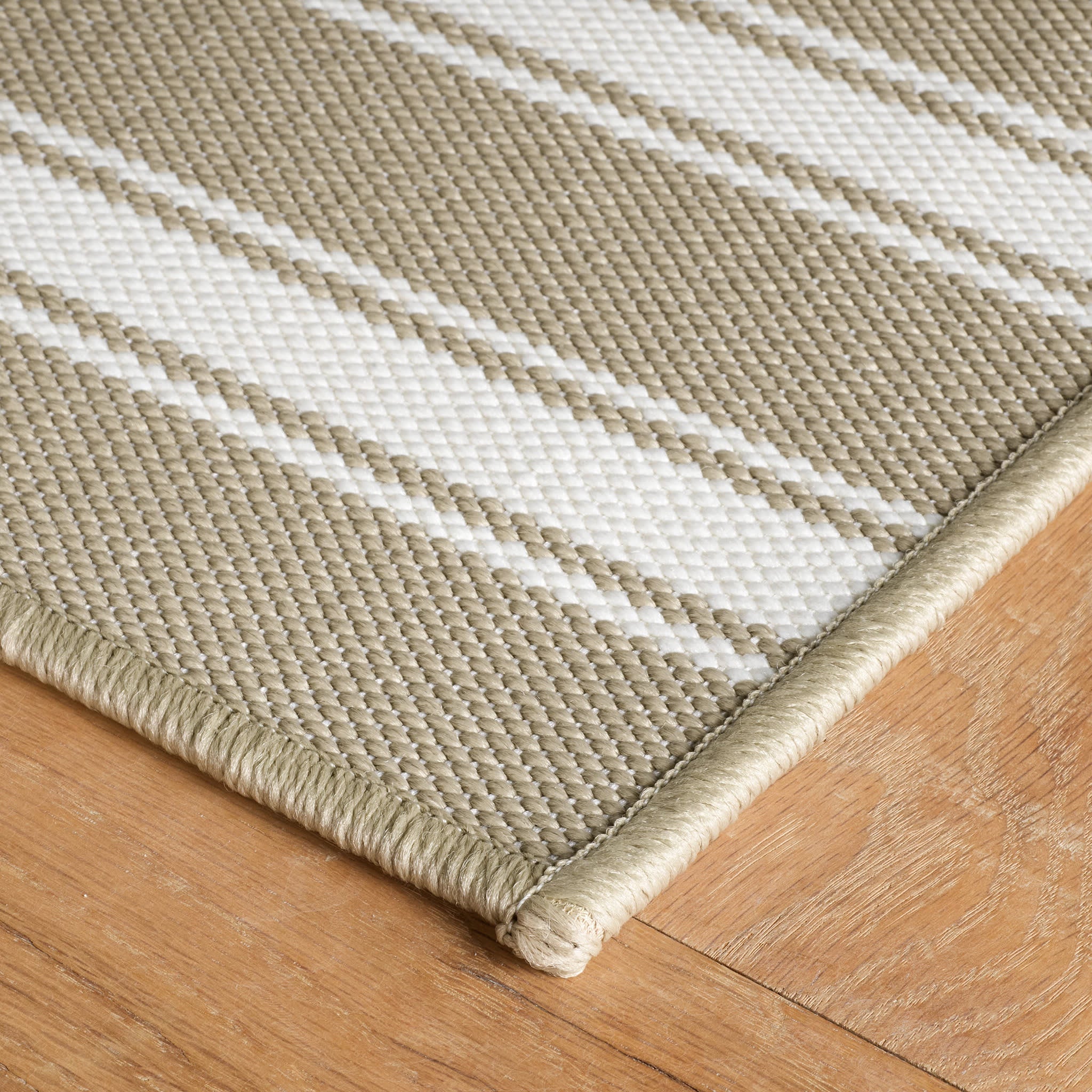 Maysville Stripe Woven Indoor/Outdoor Custom Rug | Khaki - Image 5