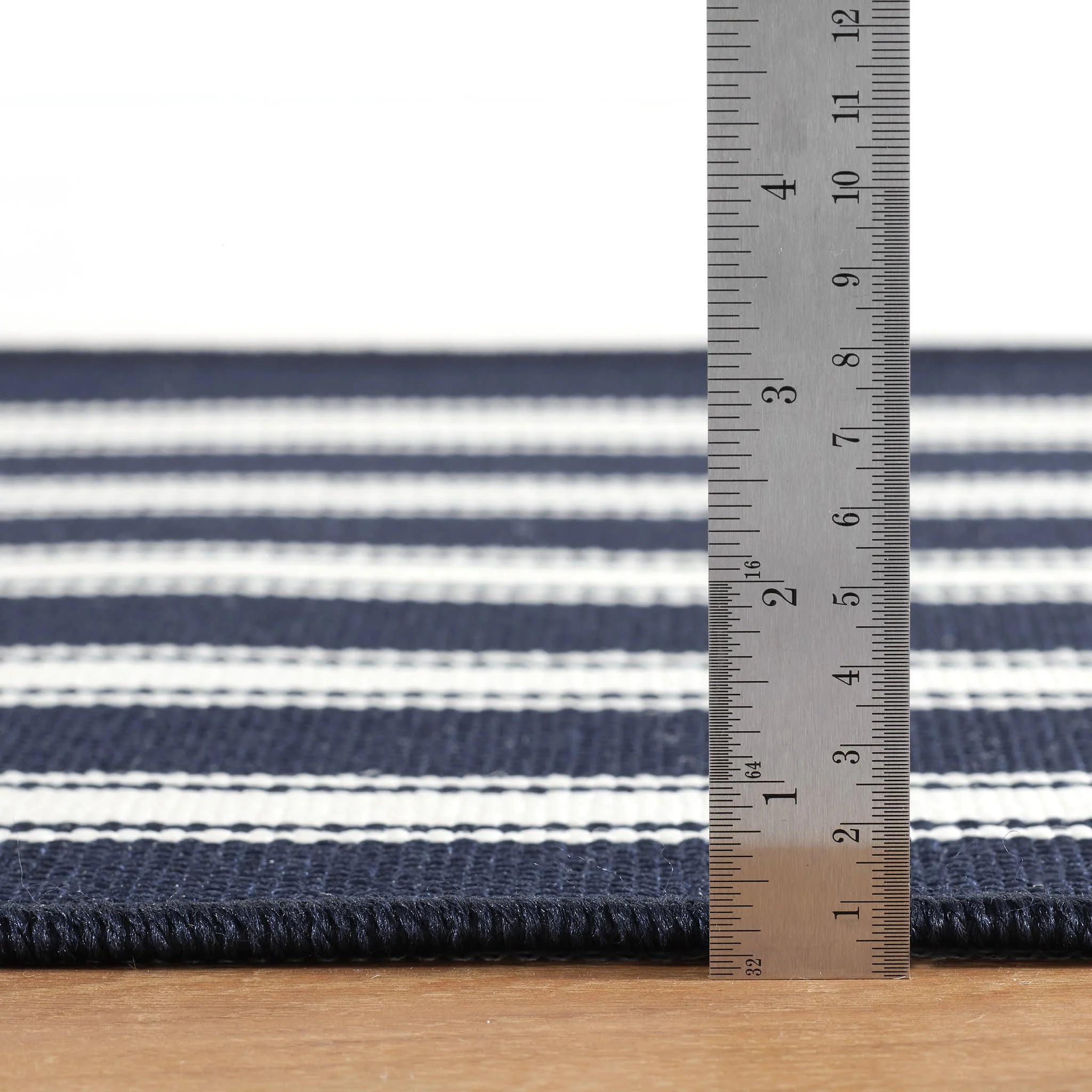 Maysville Stripe Woven Indoor/Outdoor Custom Rug | Navy - Image 5
