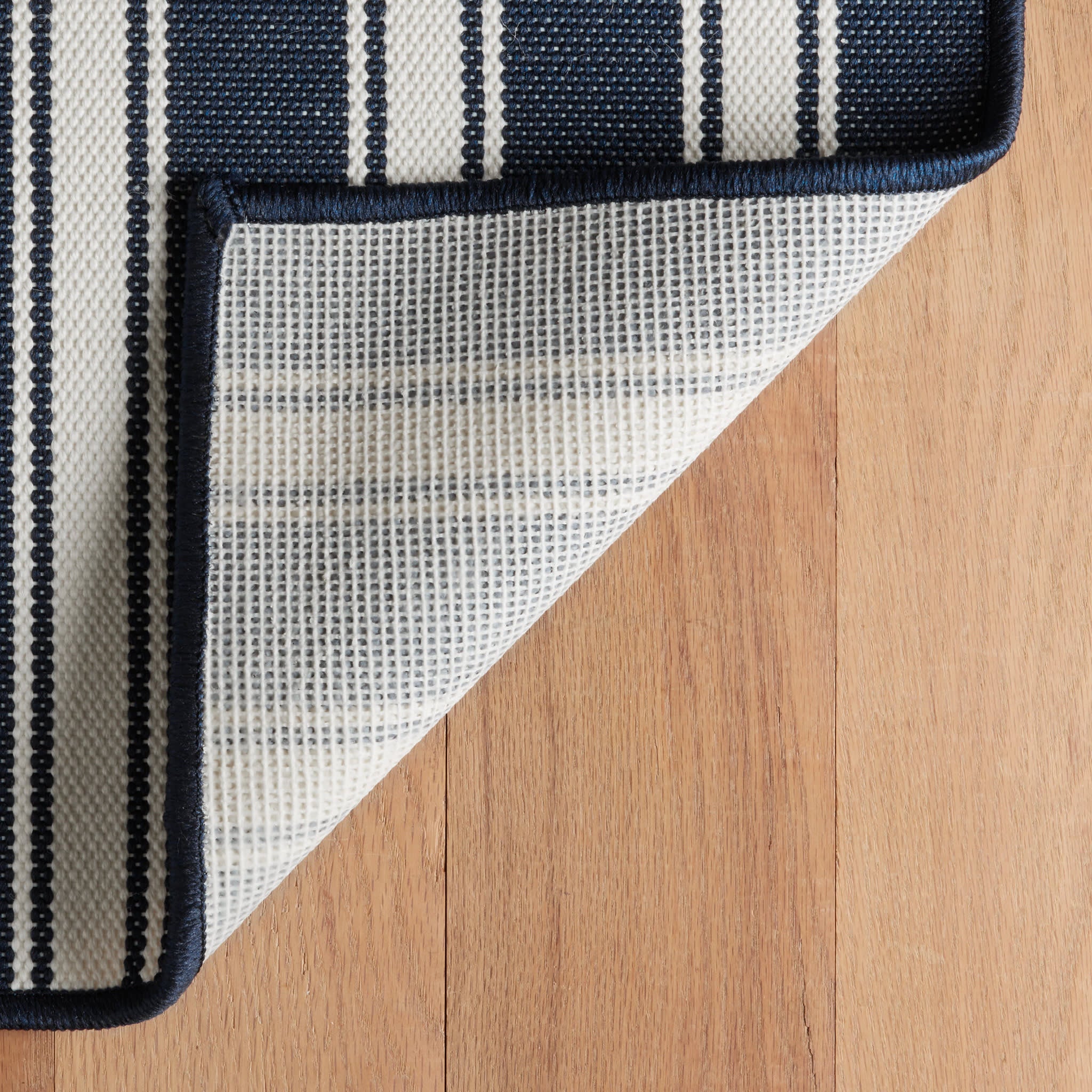 Maysville Stripe Woven Indoor/Outdoor Custom Rug | Navy - Image 7
