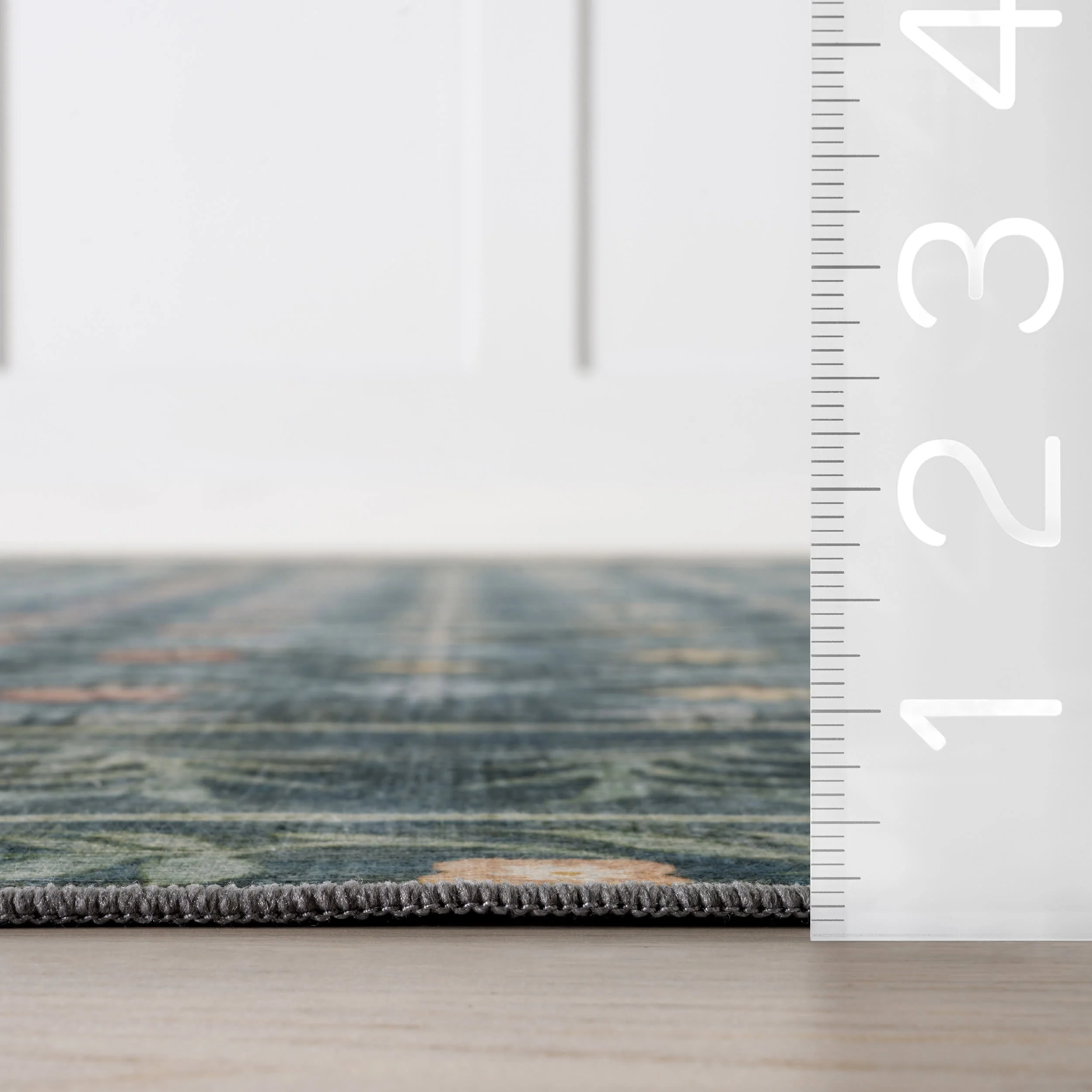 Meadow Floral Washable Rug | Teal - Image 6