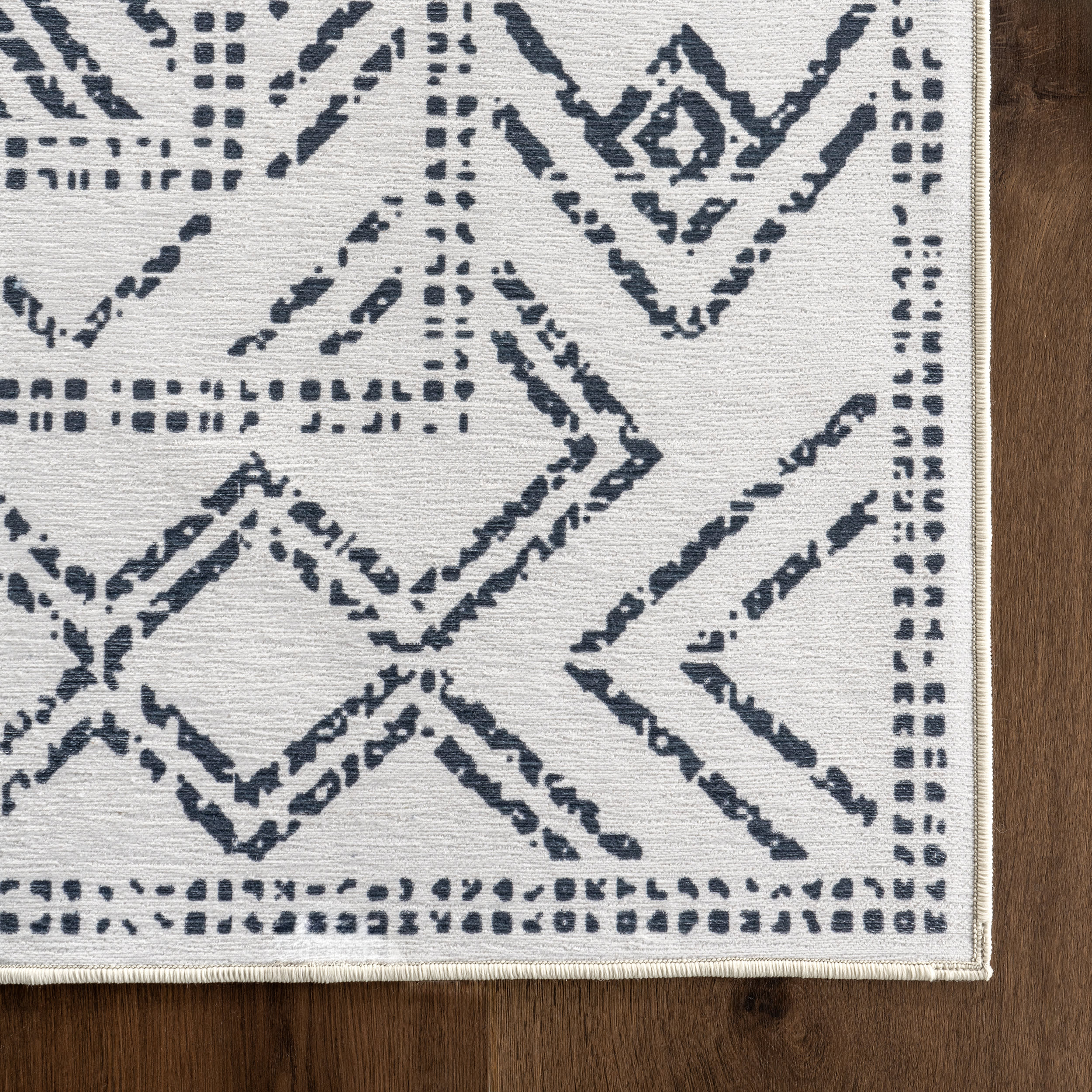 Medallion Spill Proof Washable Rug | Light Grey - Image 4