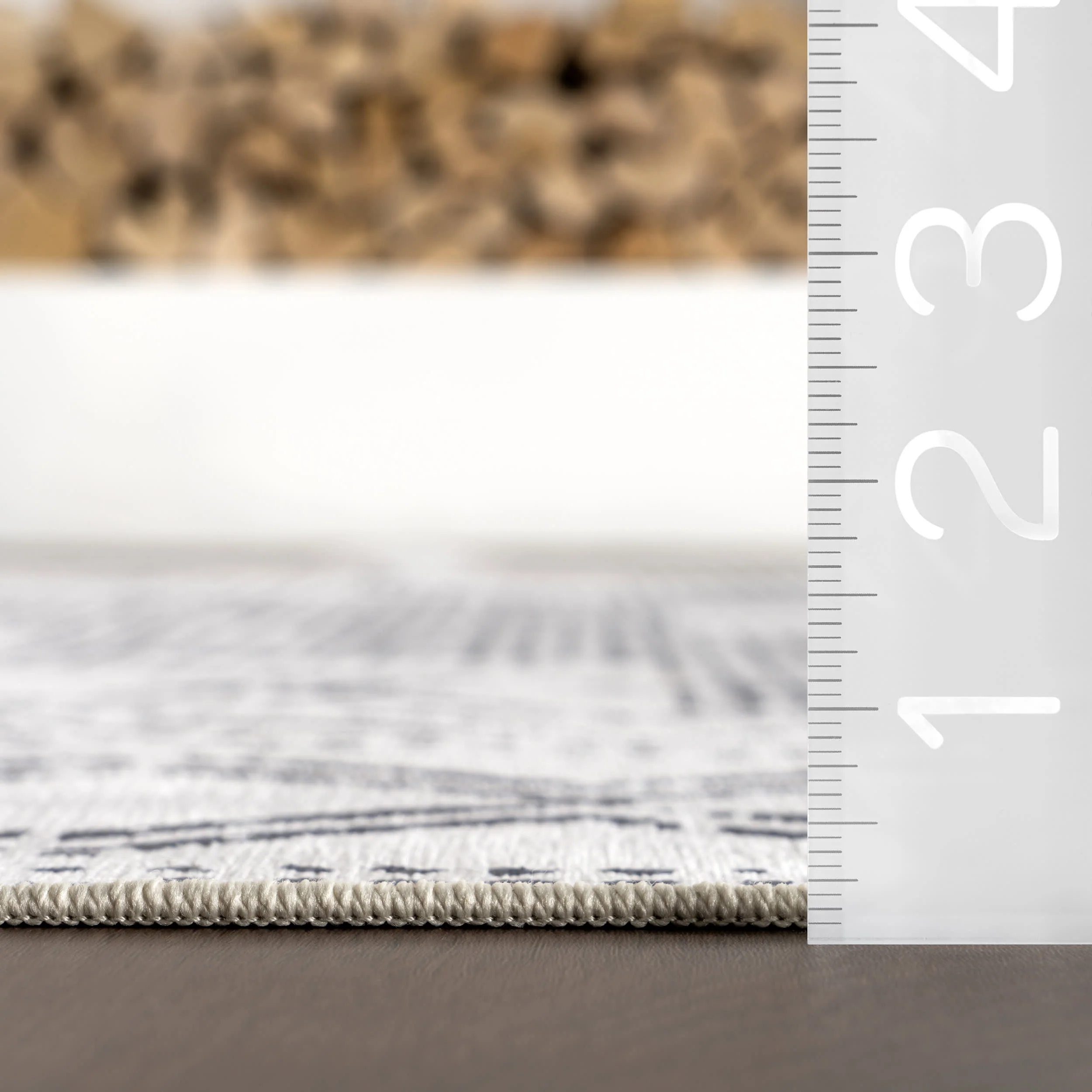 Medallion Spill Proof Washable Rug | Light Grey - Image 6