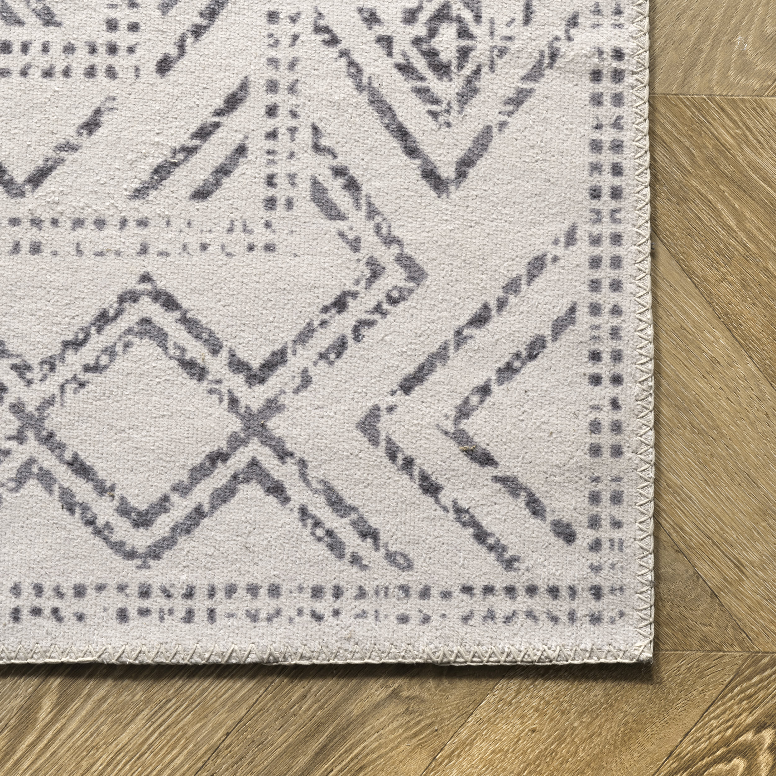 Medallion Washable Rug | Light Grey - Image 3