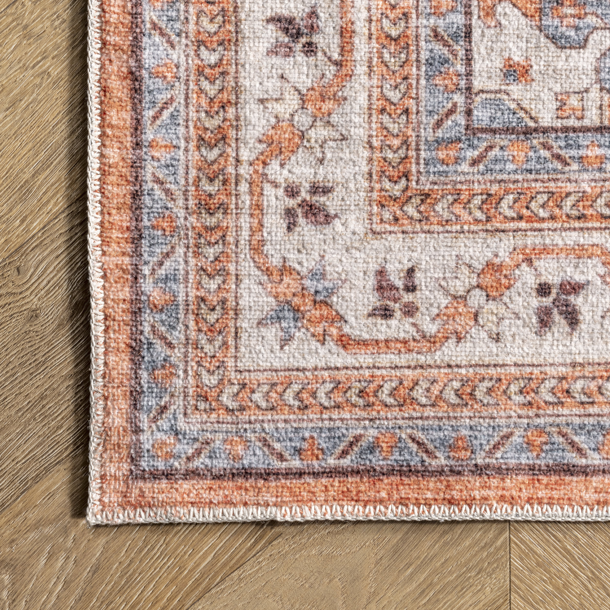 Medallion Washable Rug | Rust - Image 3