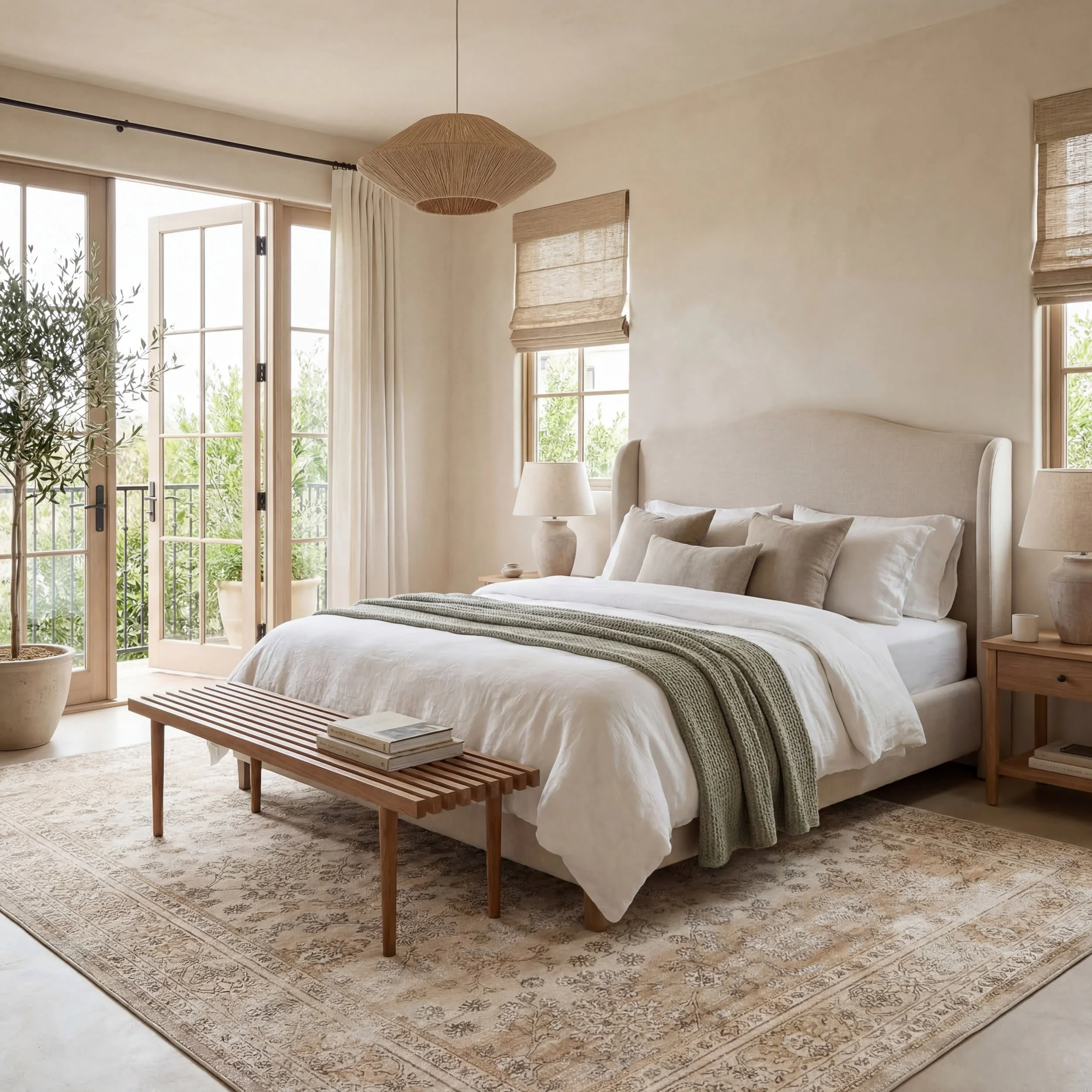 Meena Fading Garden Spill Proof Washable Rug | Beige - Image 10