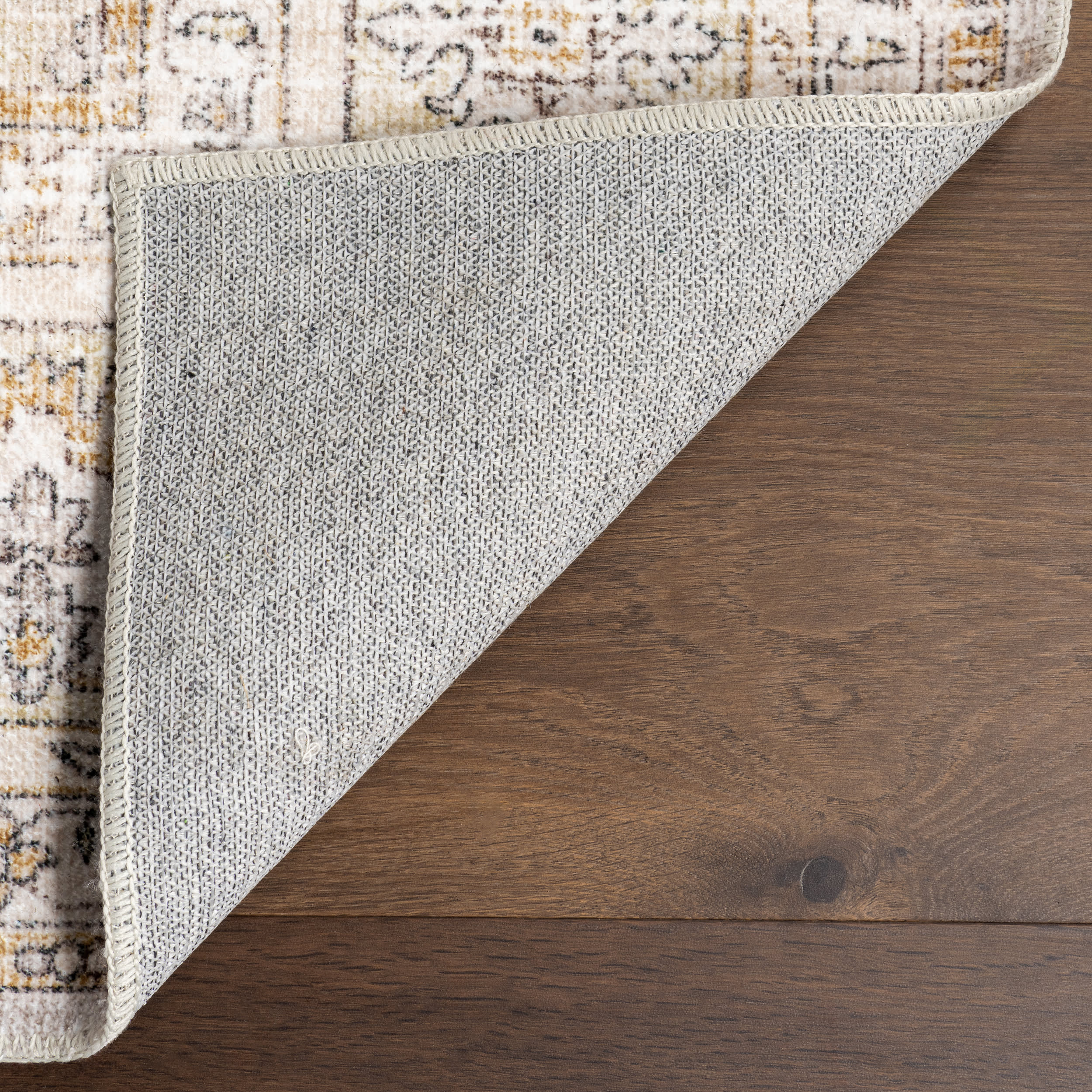 Meena Fading Garden Spill Proof Washable Rug | Beige - Image 8