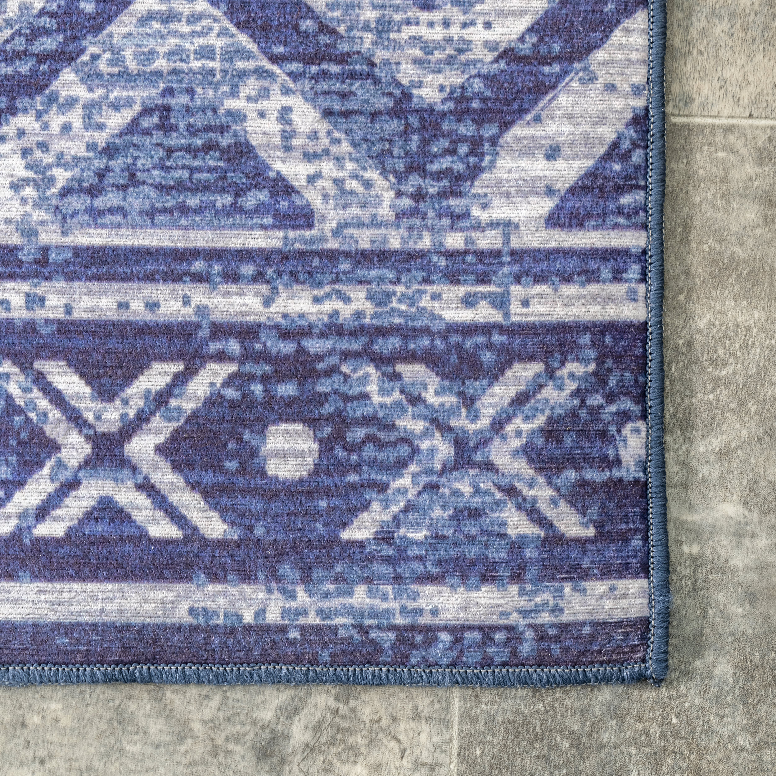 Megan Trellis Washable Indoor/Outdoor Rug | Blue - Image 3