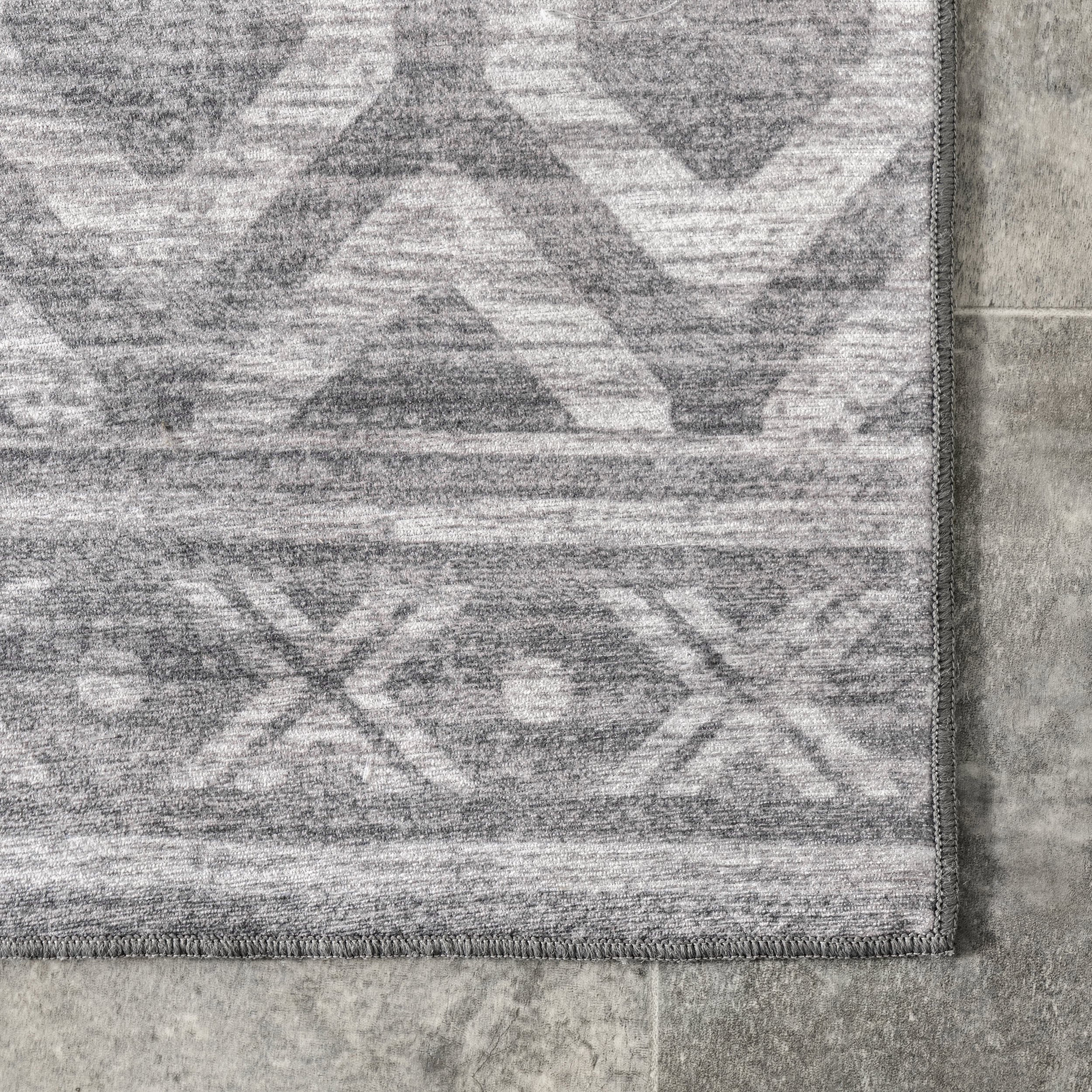 Megan Trellis Washable Indoor/Outdoor Rug | Grey - Image 3