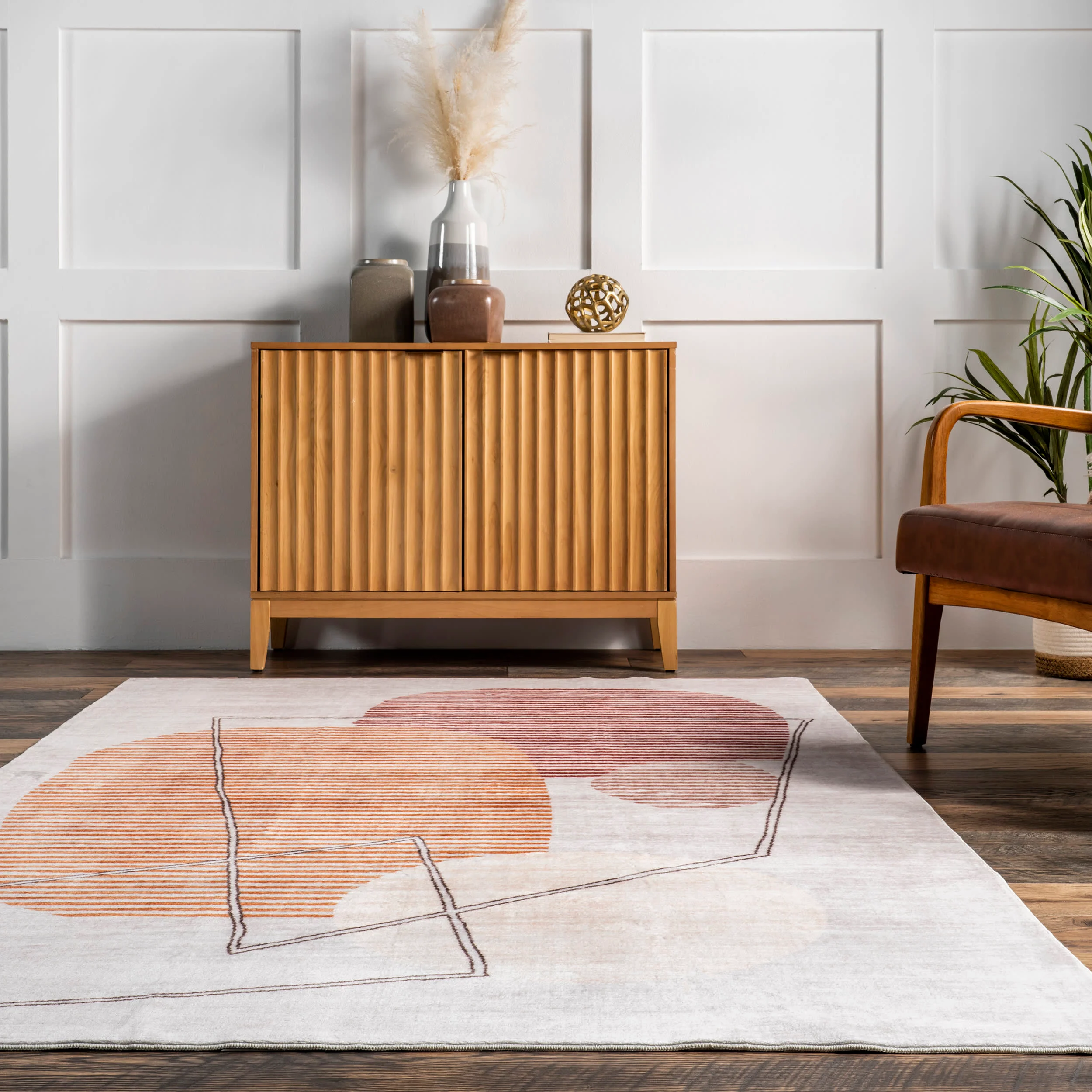 Megham Modern Artform Washable Rug | Multicolor - Image 4