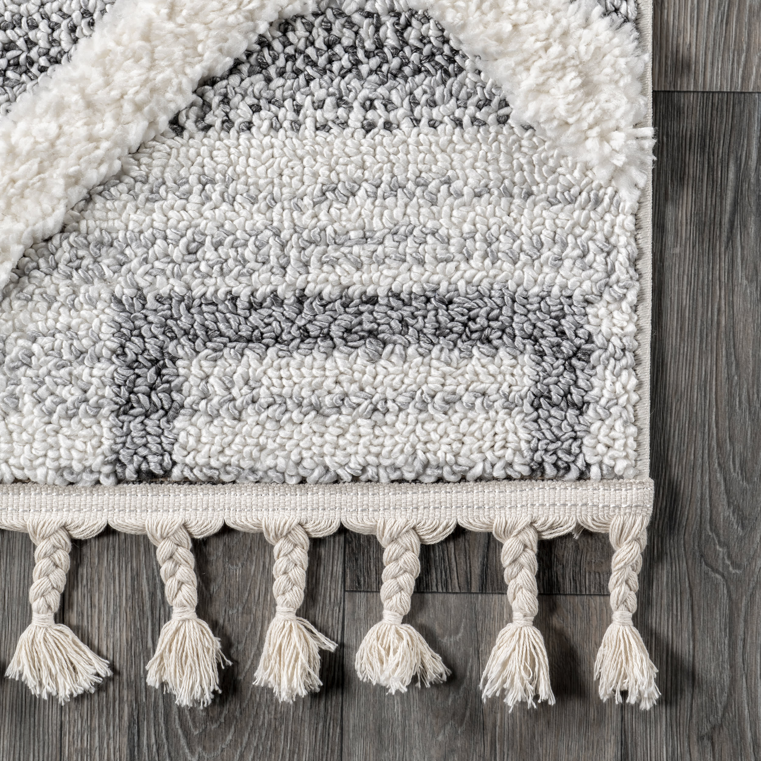 Mehlani Shaggy Squares Rug | Grey - Image 3