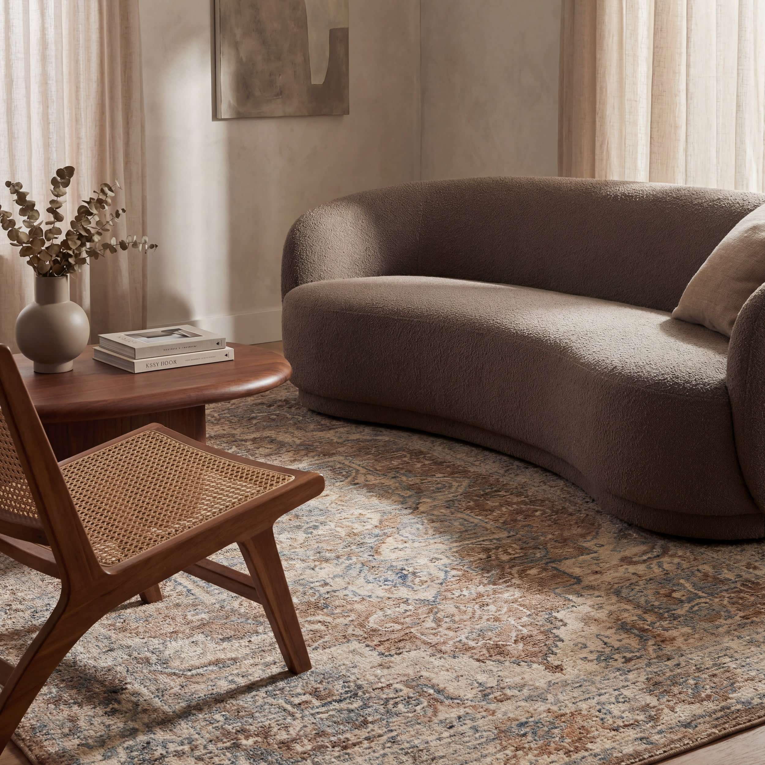 Meilin Traditional Vintage Floral Rug | Brown - Image 5