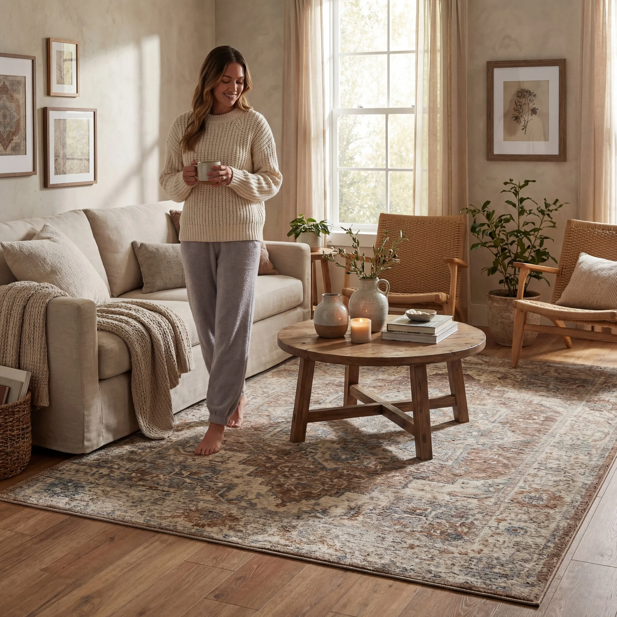 Meilin Traditional Vintage Floral Rug | Brown - Image 9
