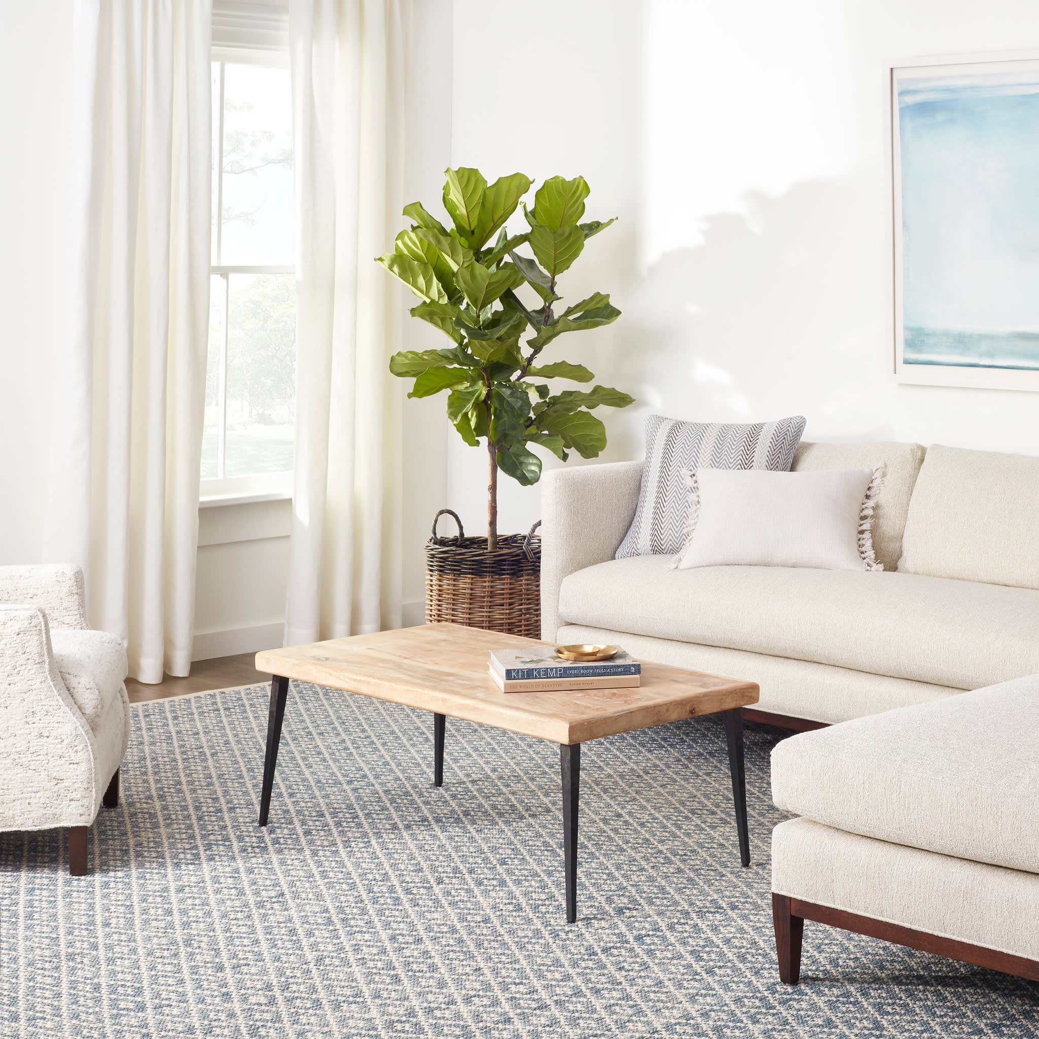 Melange Diamond Handwoven Cotton Rug | Blue - Image 2