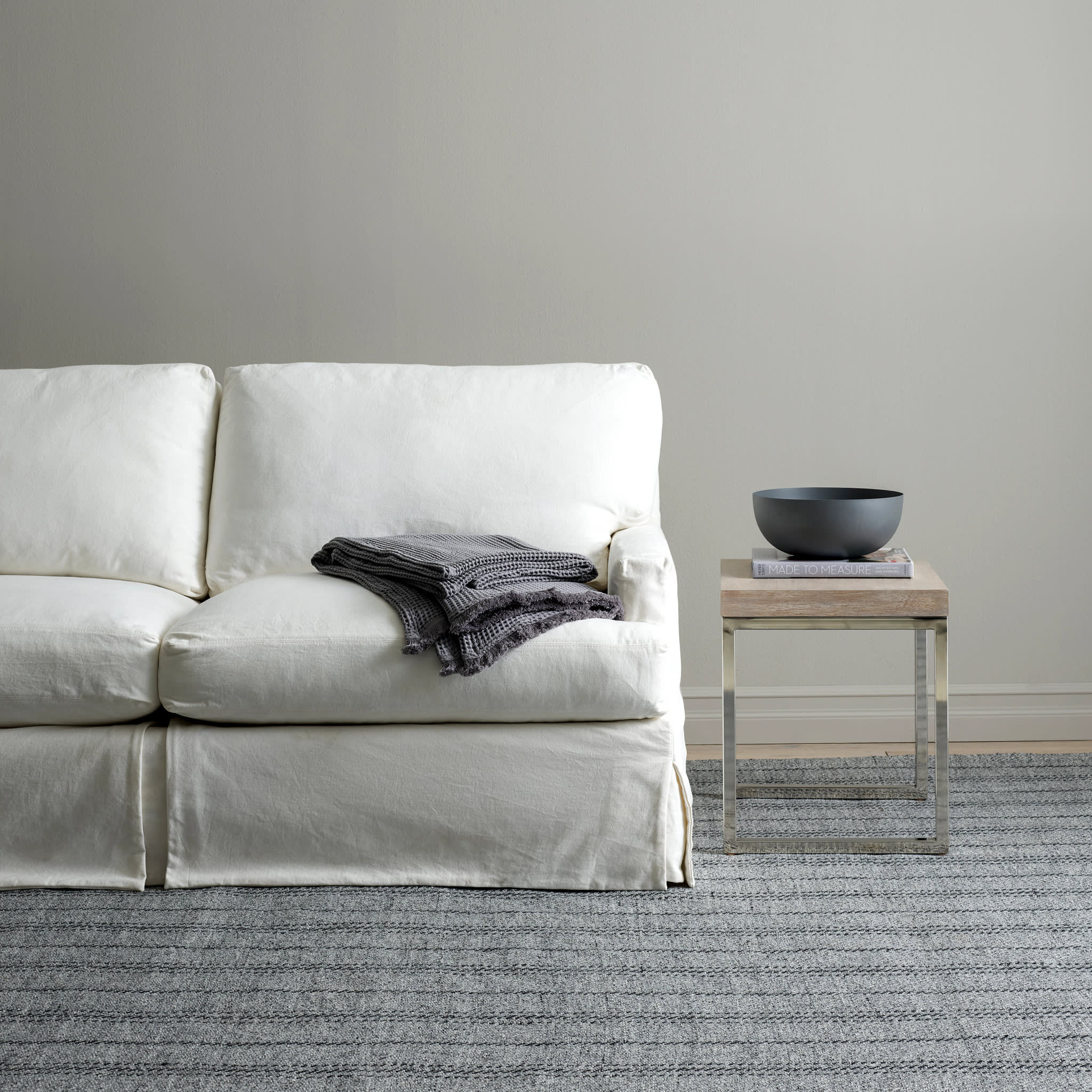 Melange Stripe Handwoven Indoor/Outdoor Rug | Grey/Black - Image 2