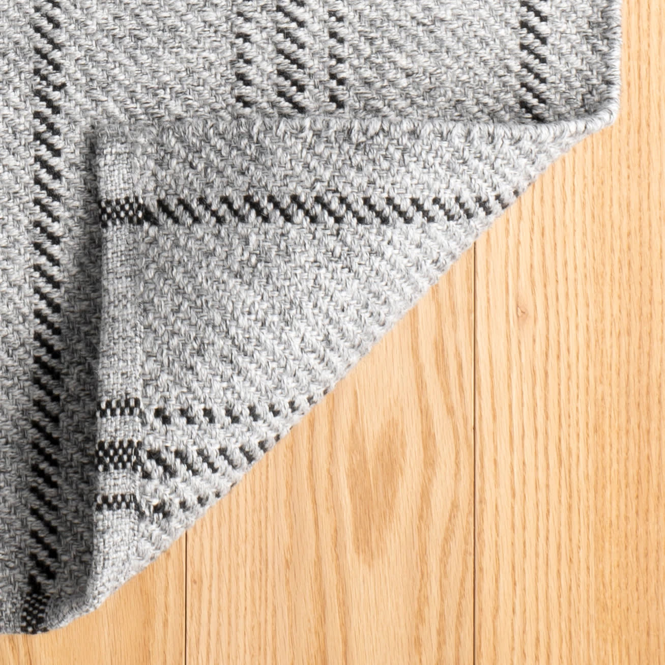 Melange Stripe Handwoven Indoor/Outdoor Rug | Grey/Black - Image 5