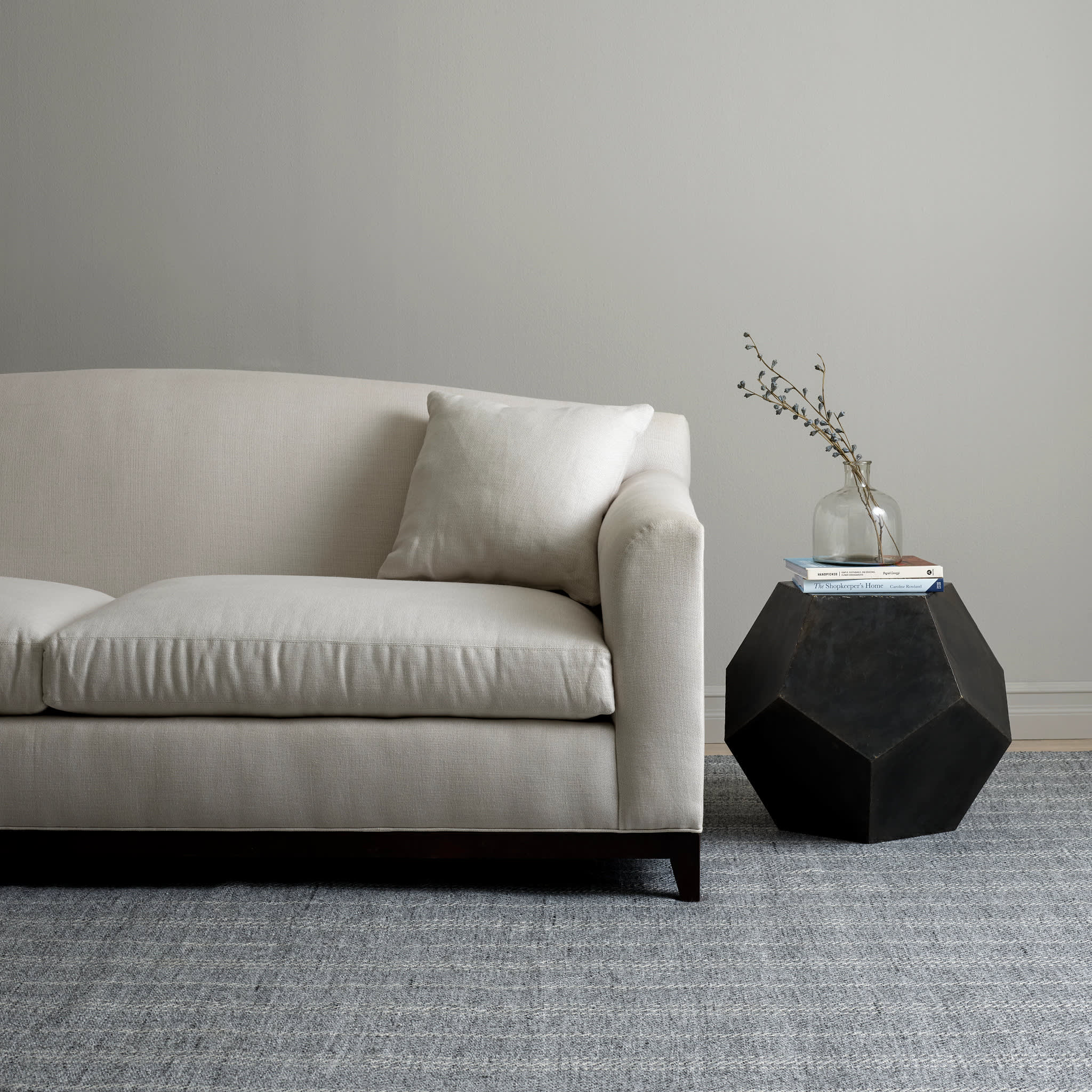 Melange Stripe Handwoven Indoor/Outdoor Rug | Grey/Ivory - Image 3