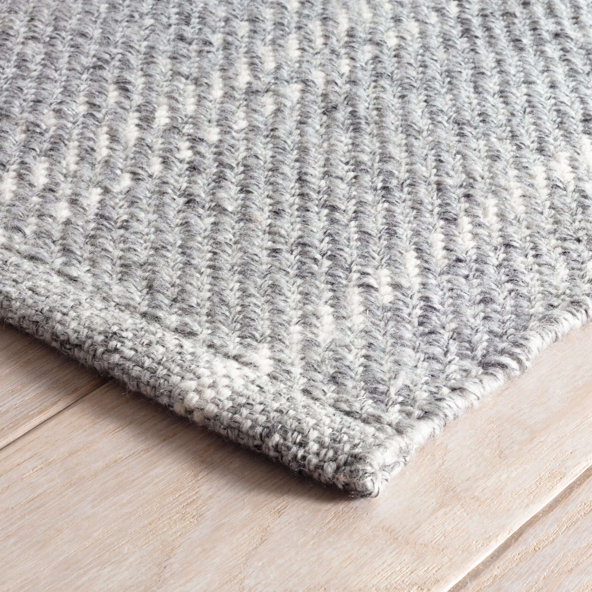 Melange Stripe Handwoven Indoor/Outdoor Rug | Grey/Ivory - Image 5