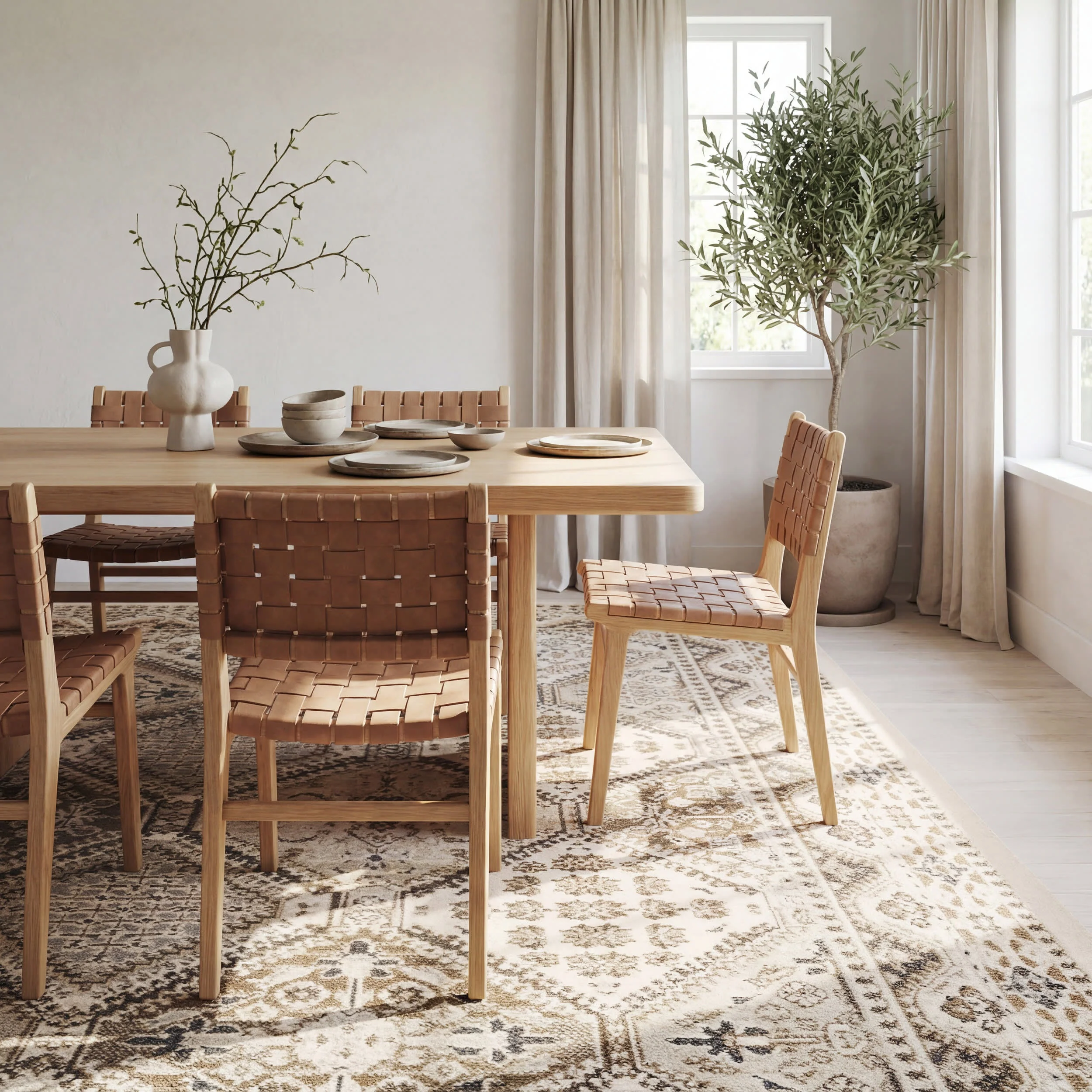 Melange Tiles Rug | Beige - Image 7