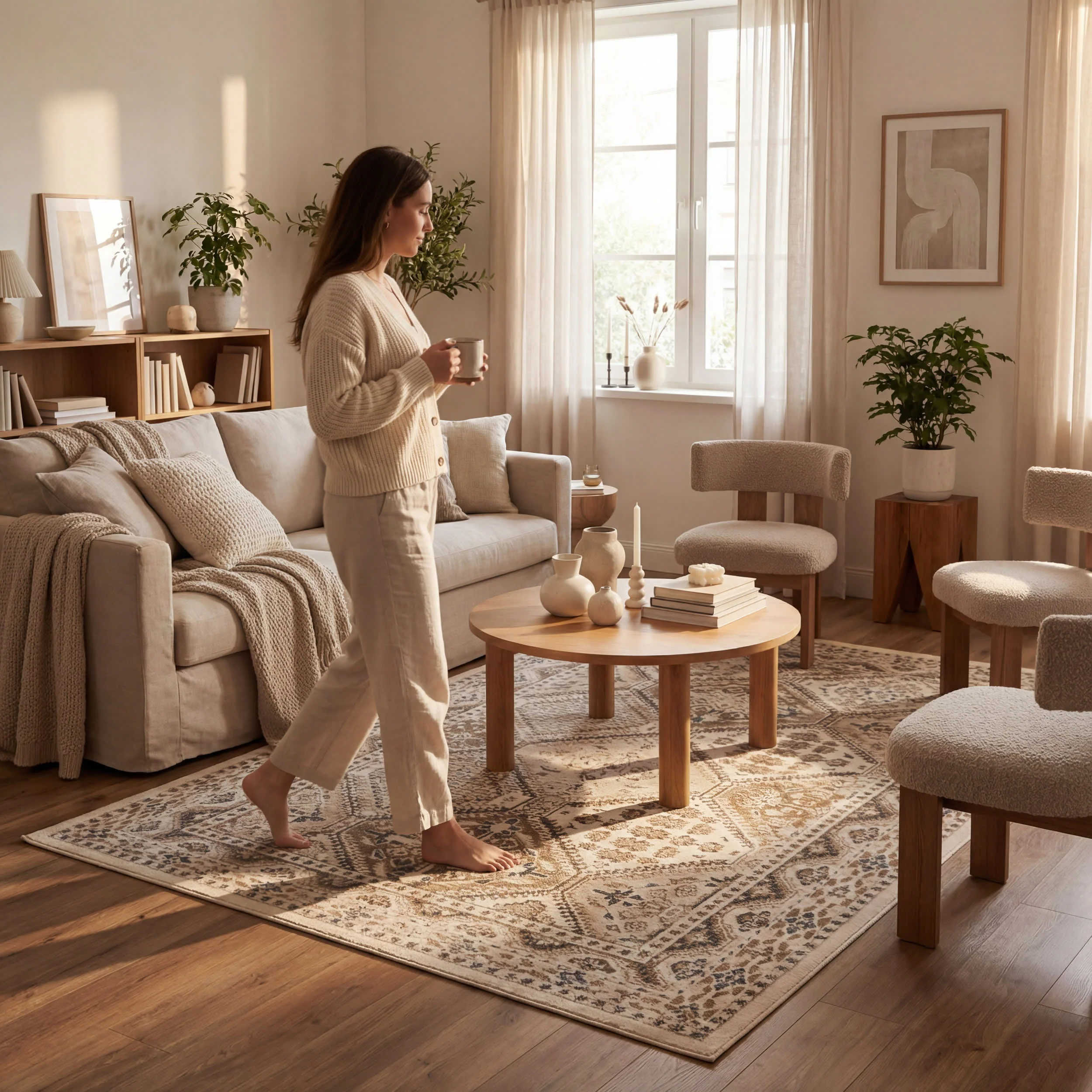 Melange Tiles Rug | Beige - Image 9