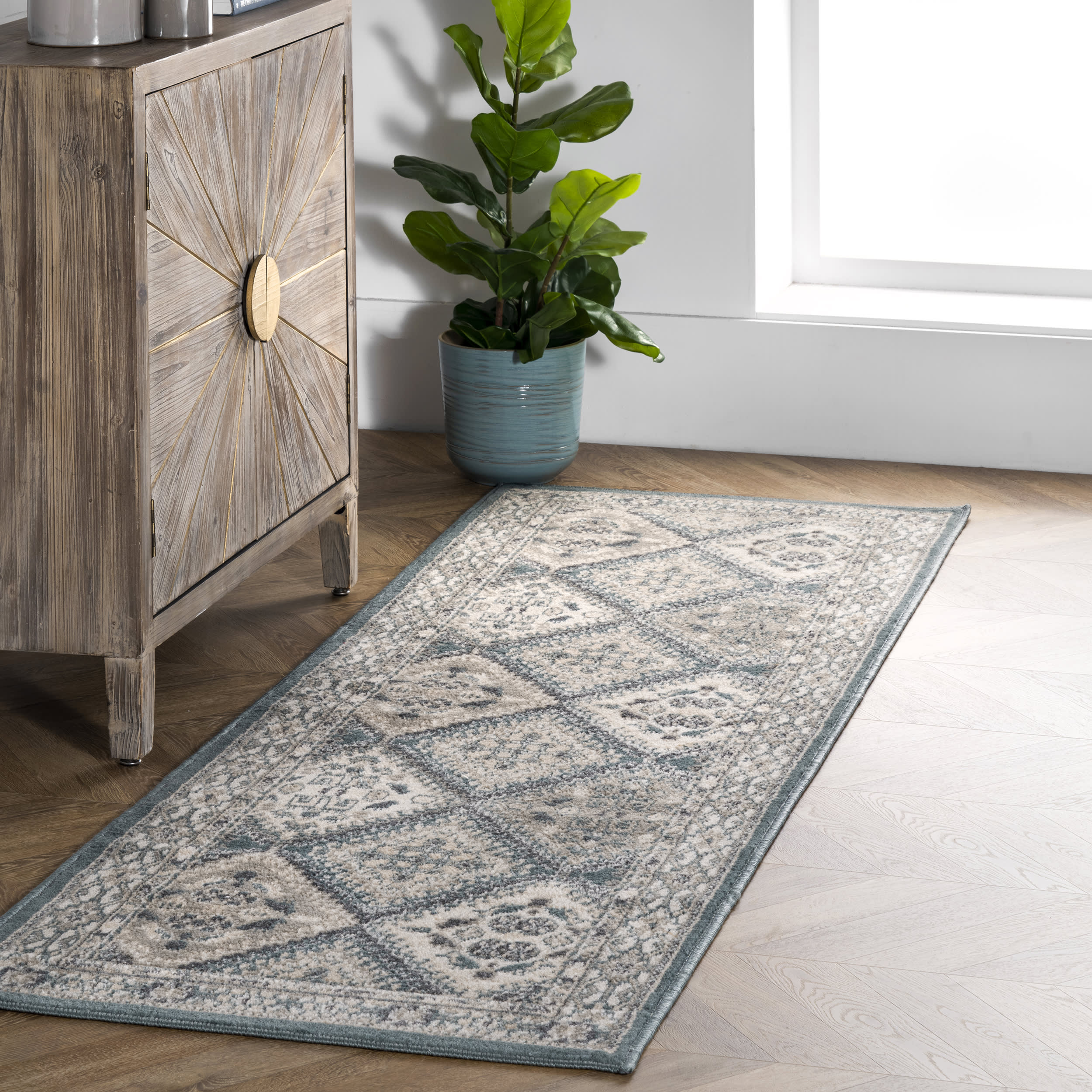 Melange Tiles Rug | Blue - Image 2