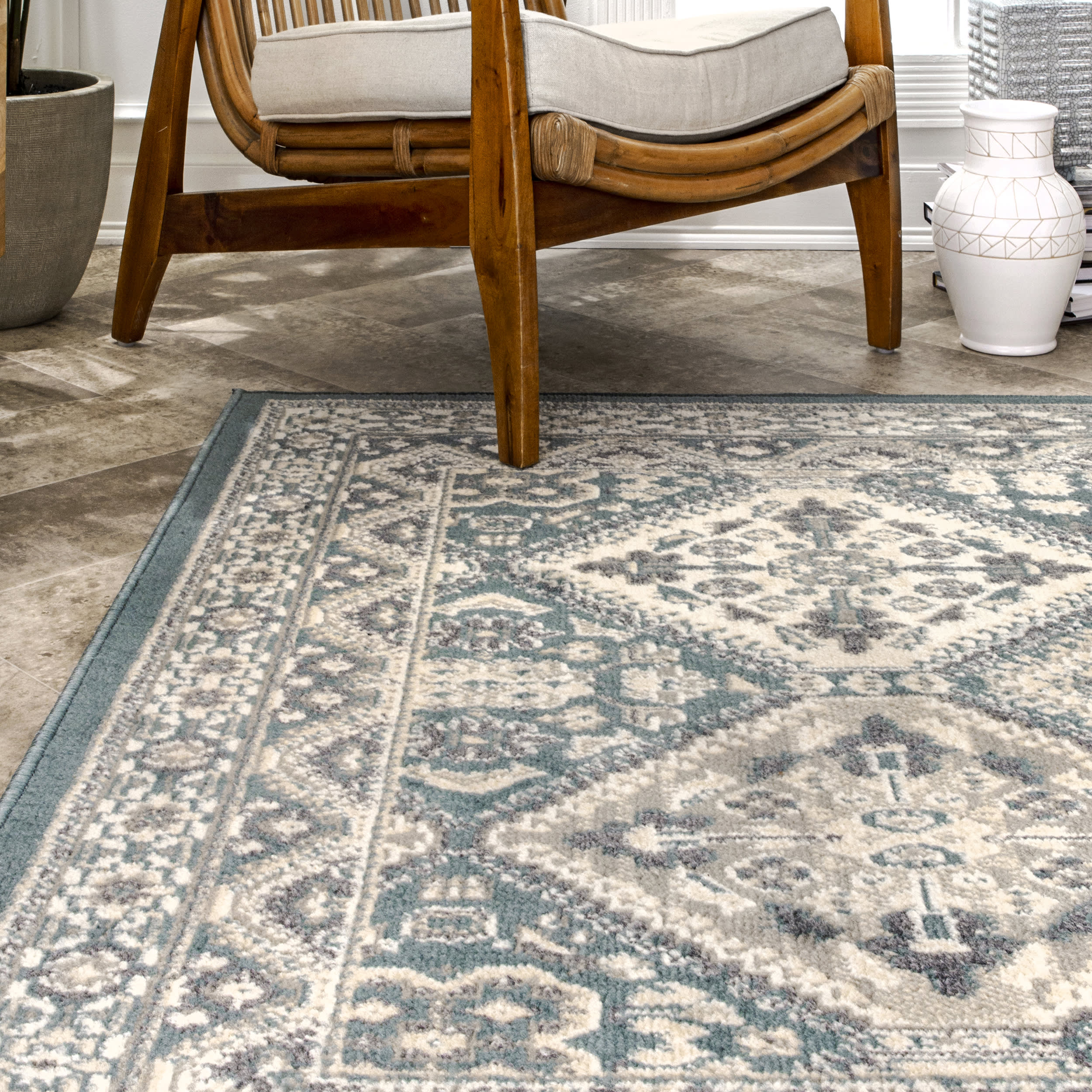 Melange Tiles Rug | Blue - Image 4