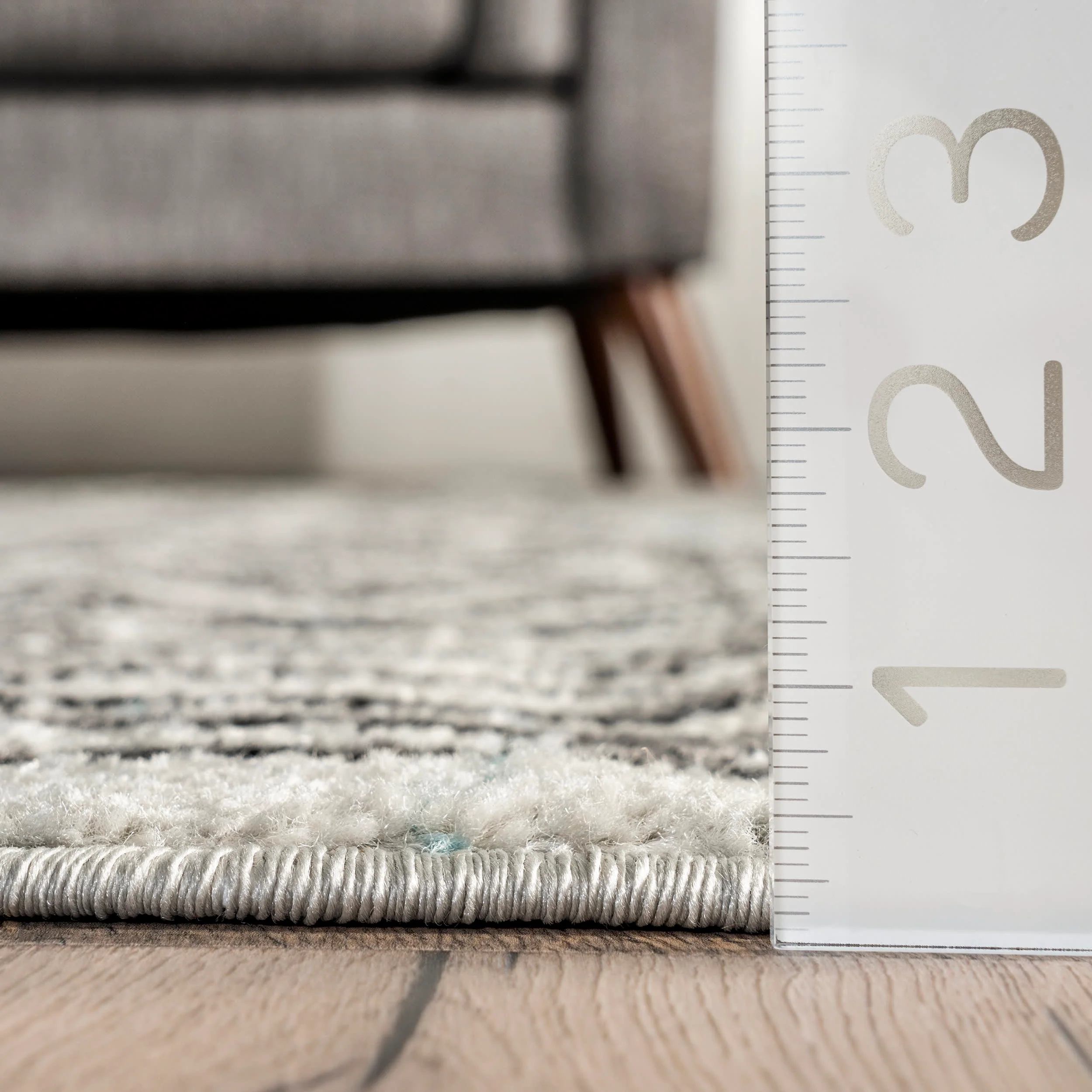 Melanie Bordered Etching Rug | Beige - Image 5