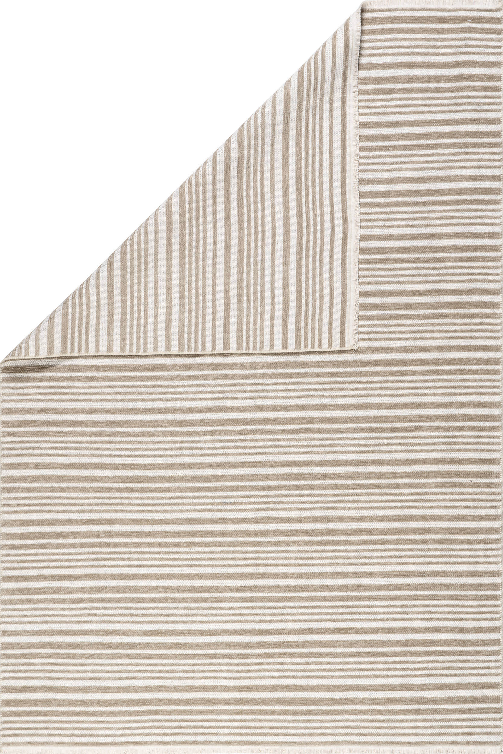 Melany Striped Reversible Washable Rug | Taupe - Image 5