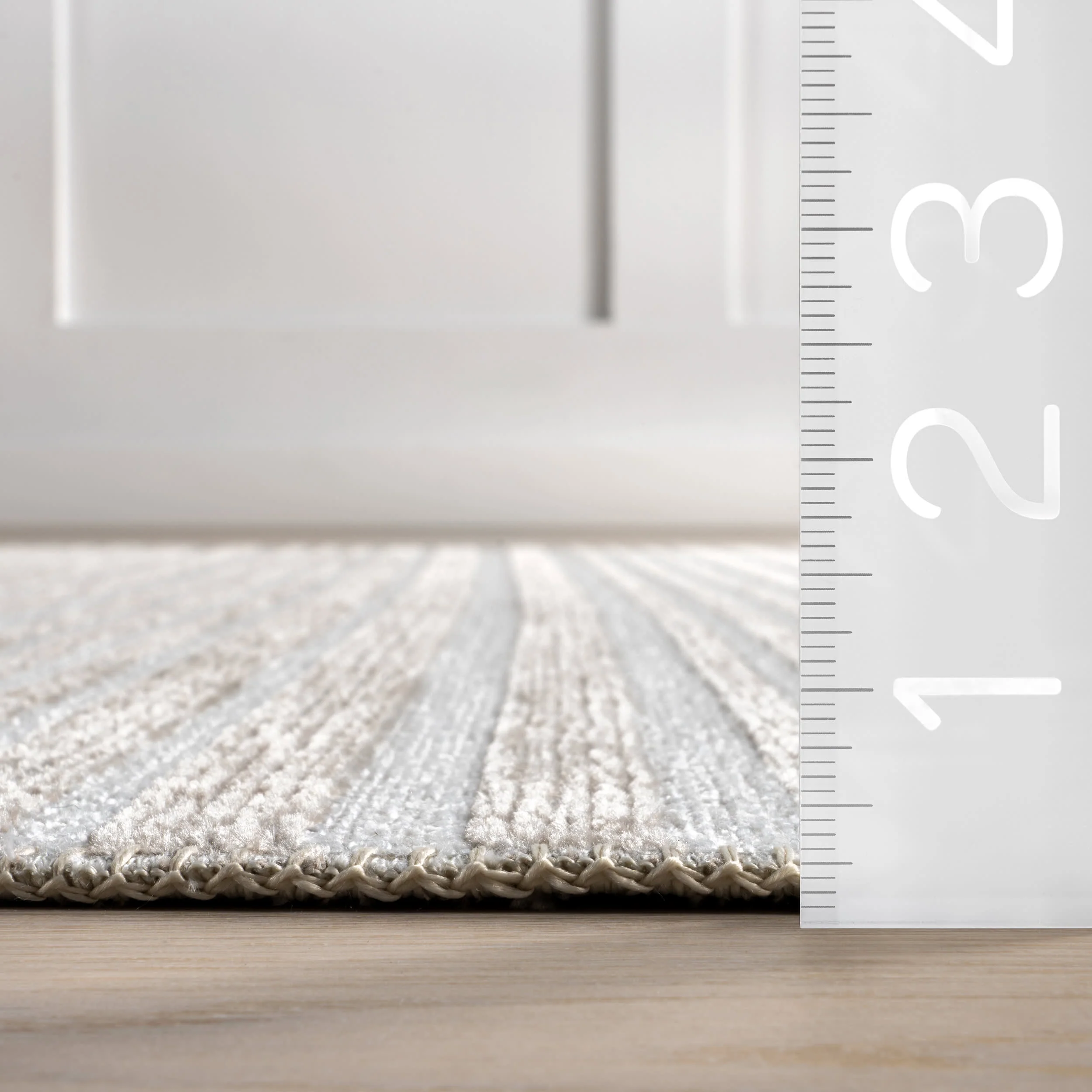 Melany Striped Reversible Washable Rug | Taupe - Image 7