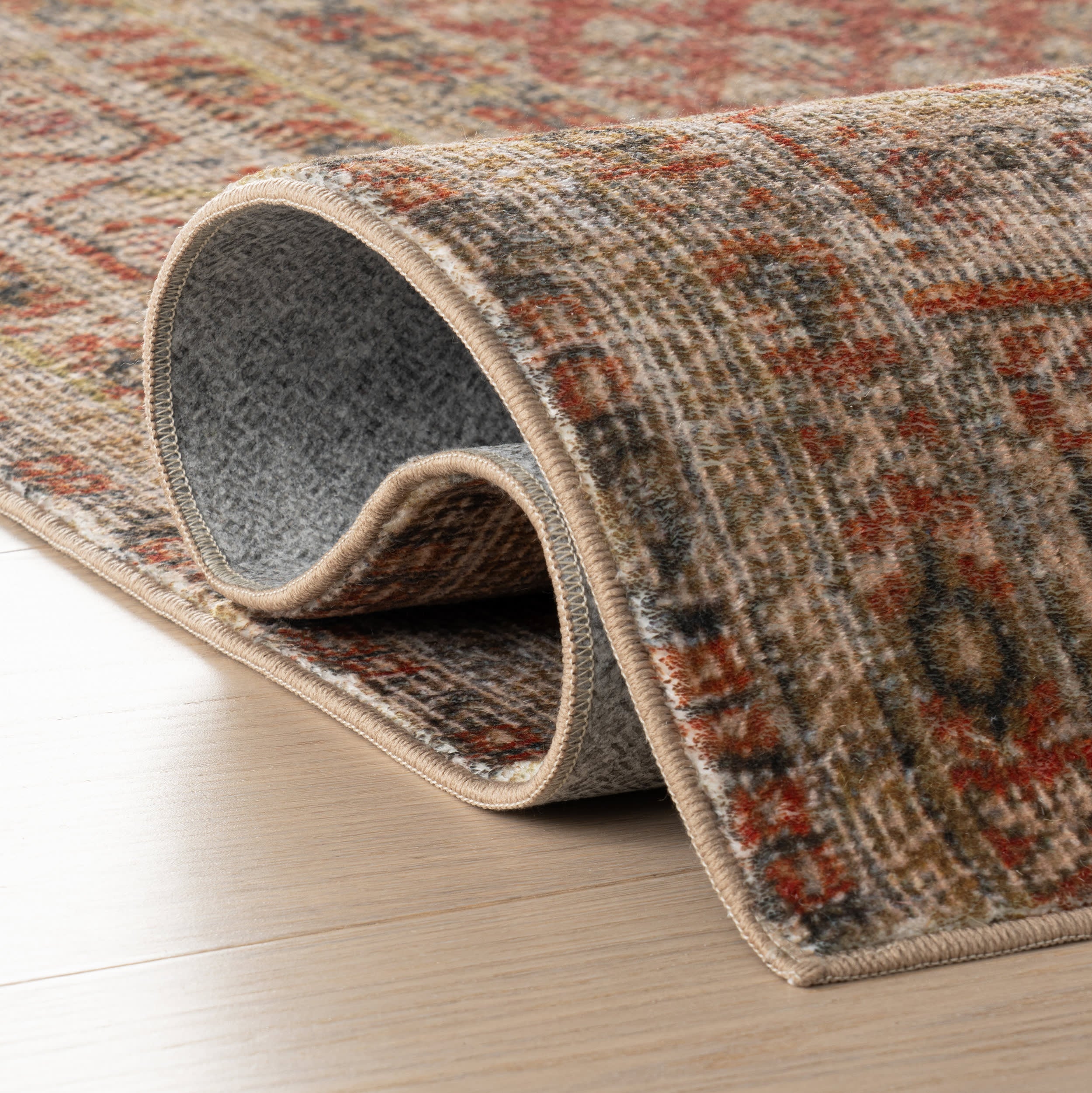 Melin Distresed Washable Rug | Orange - Image 11
