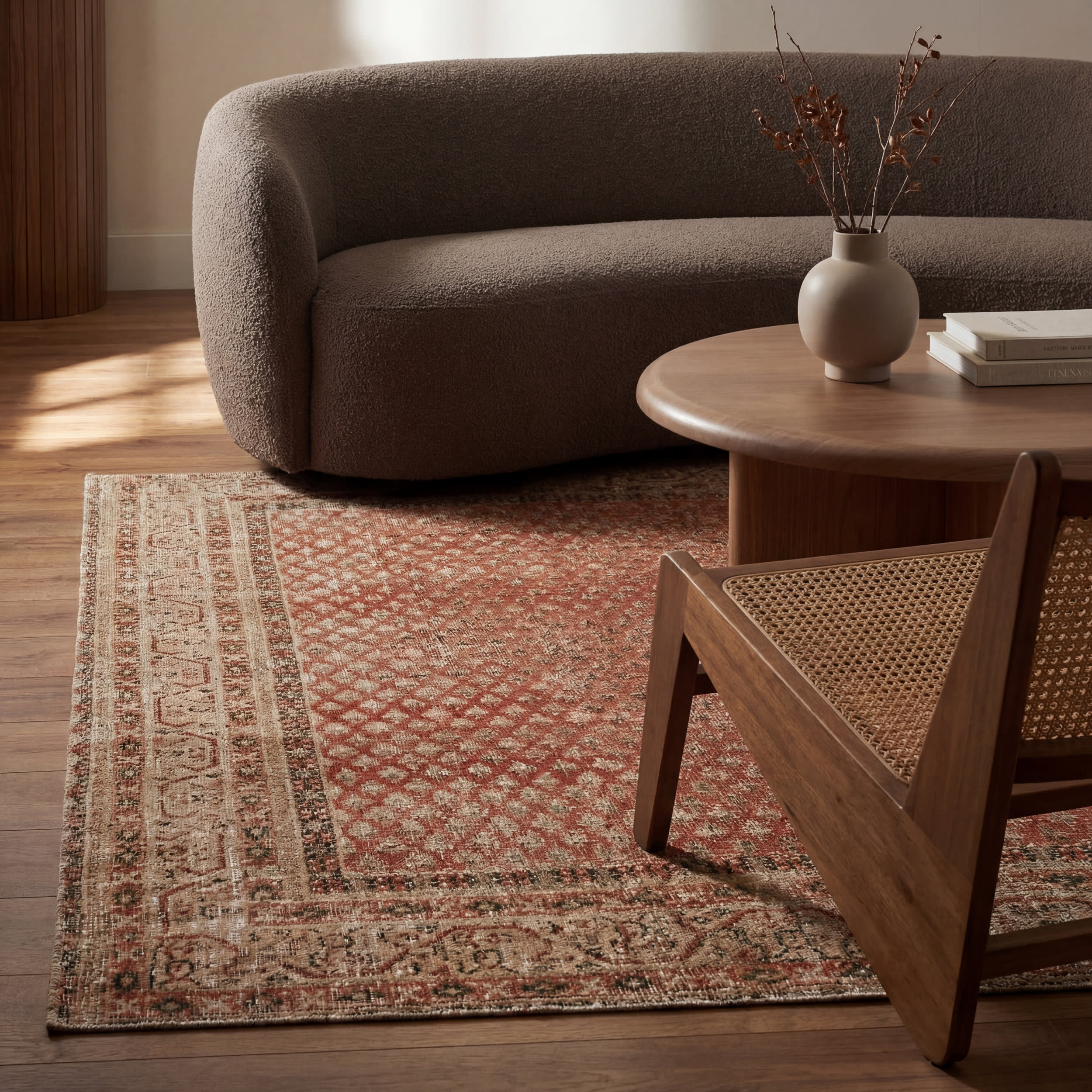 Melin Distresed Washable Rug | Orange - Image 5