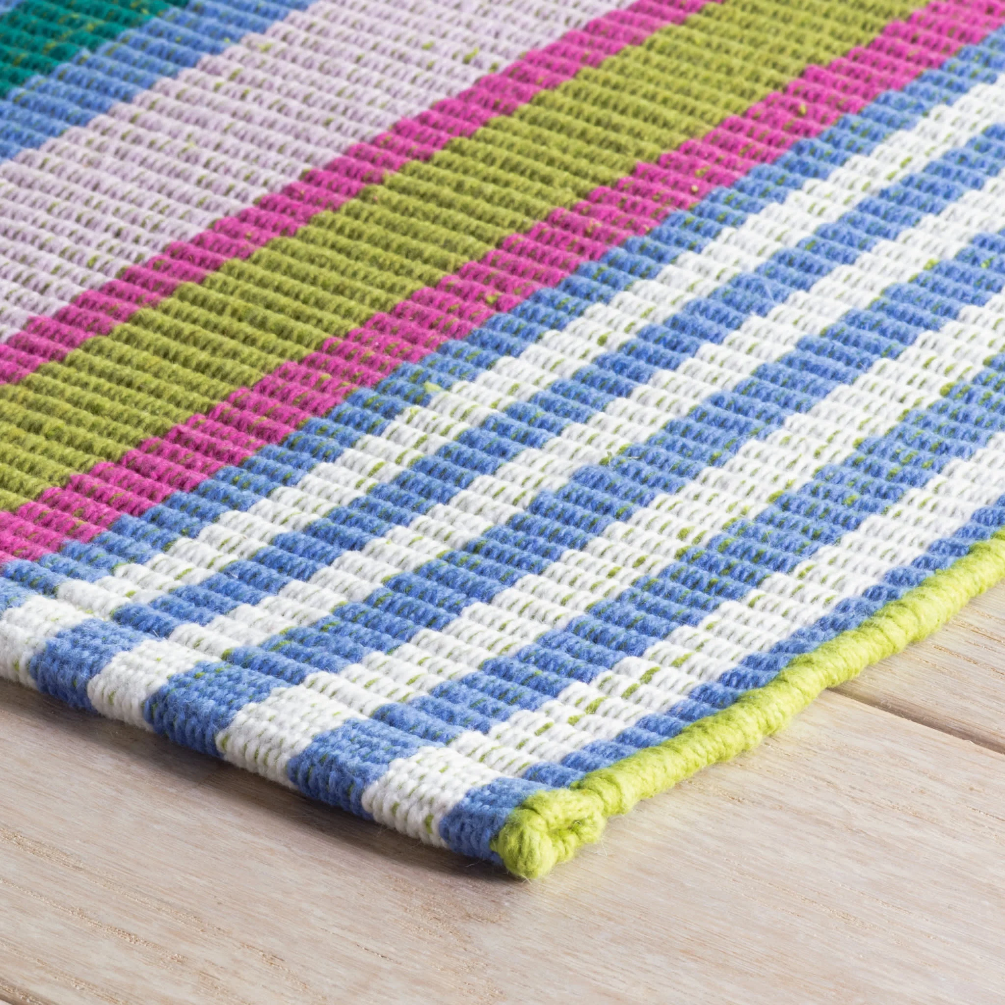 Mellie Stripe Handwoven Cotton Rug | Multi - Image 5