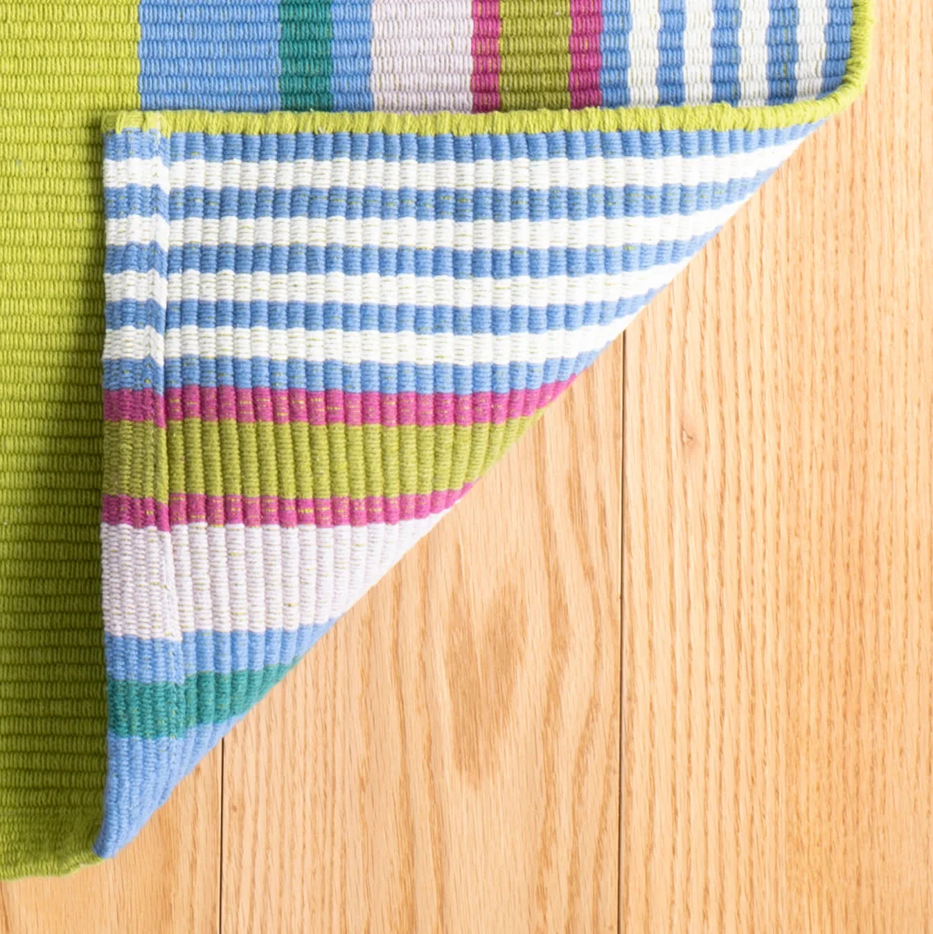 Mellie Stripe Handwoven Cotton Rug | Multi - Image 6