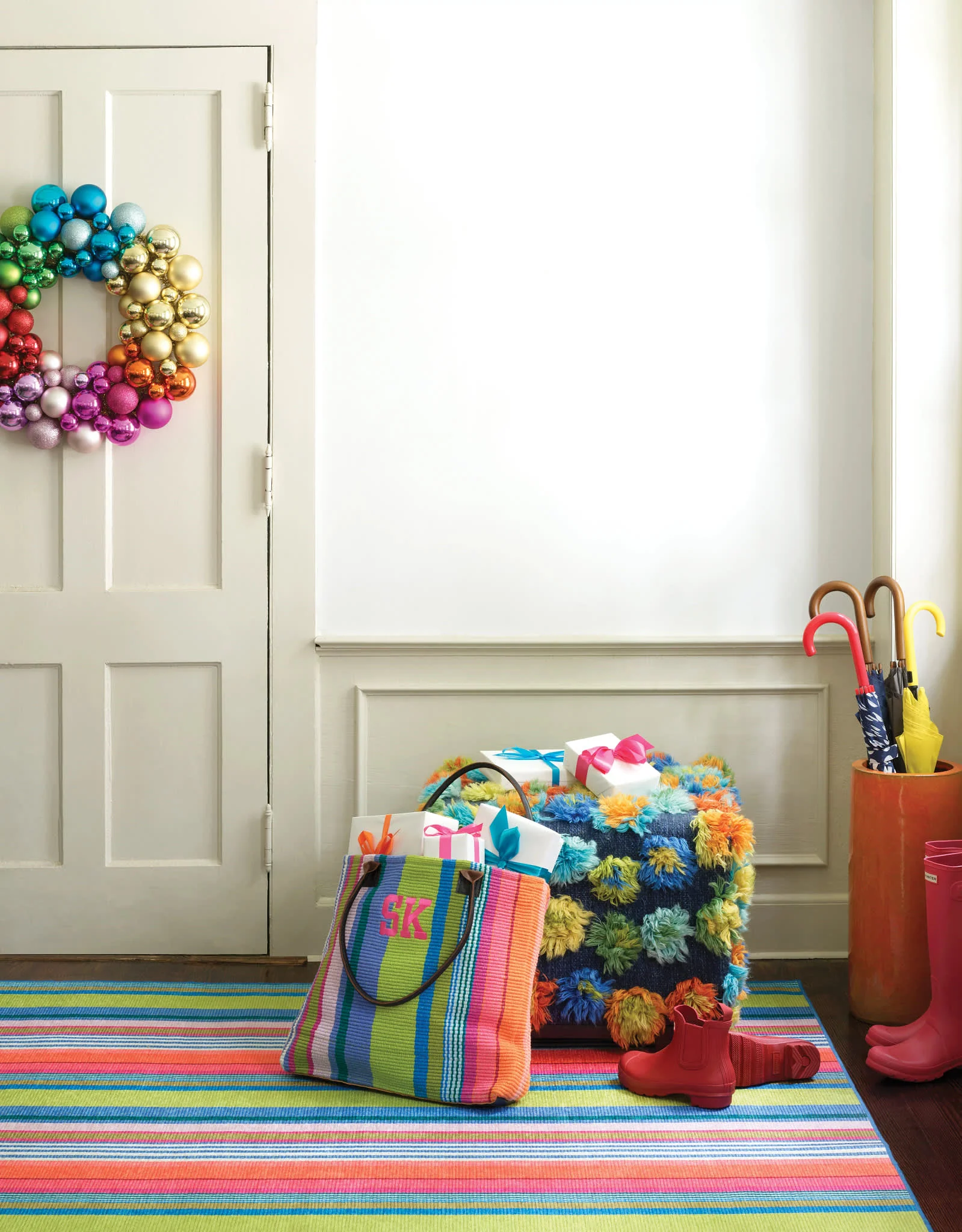 Mellie Stripe Machine Washable Rug | Multi - Image 3