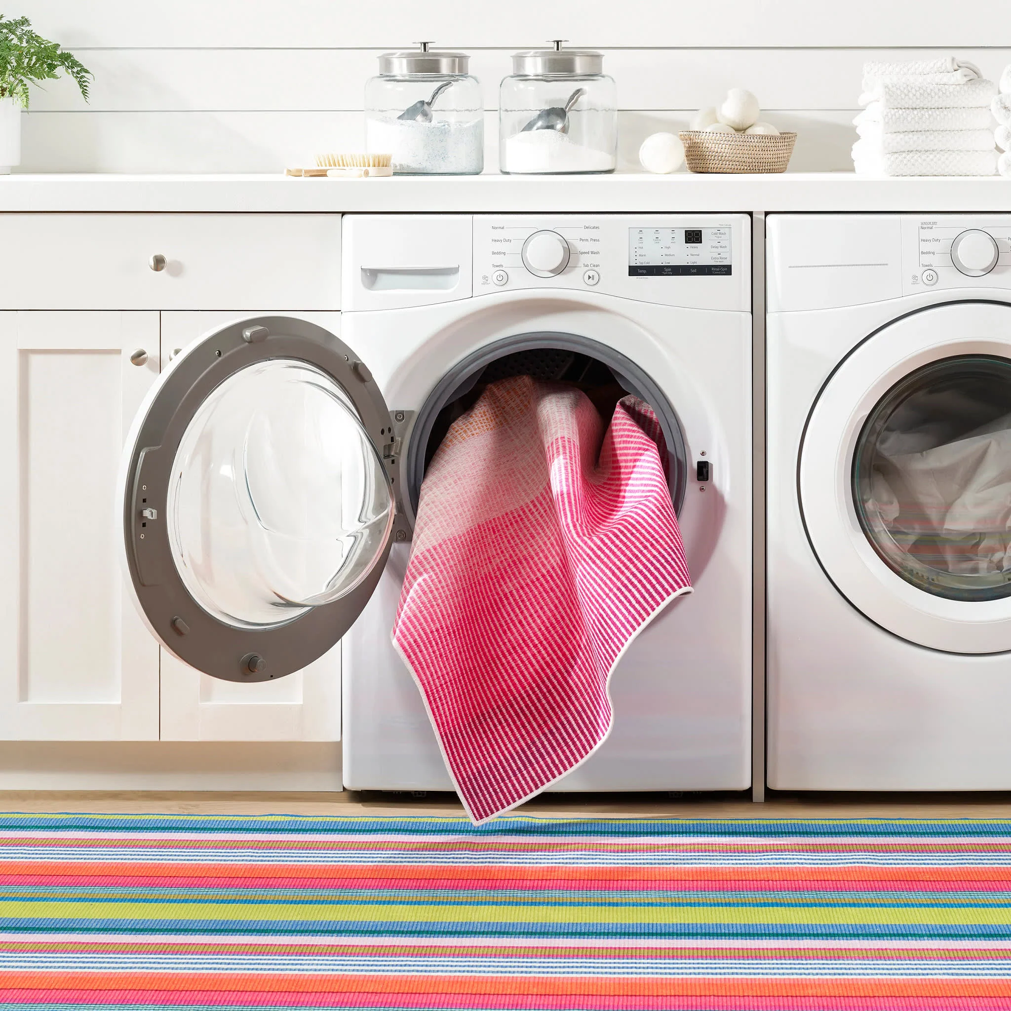Mellie Stripe Machine Washable Rug | Multi - Image 4