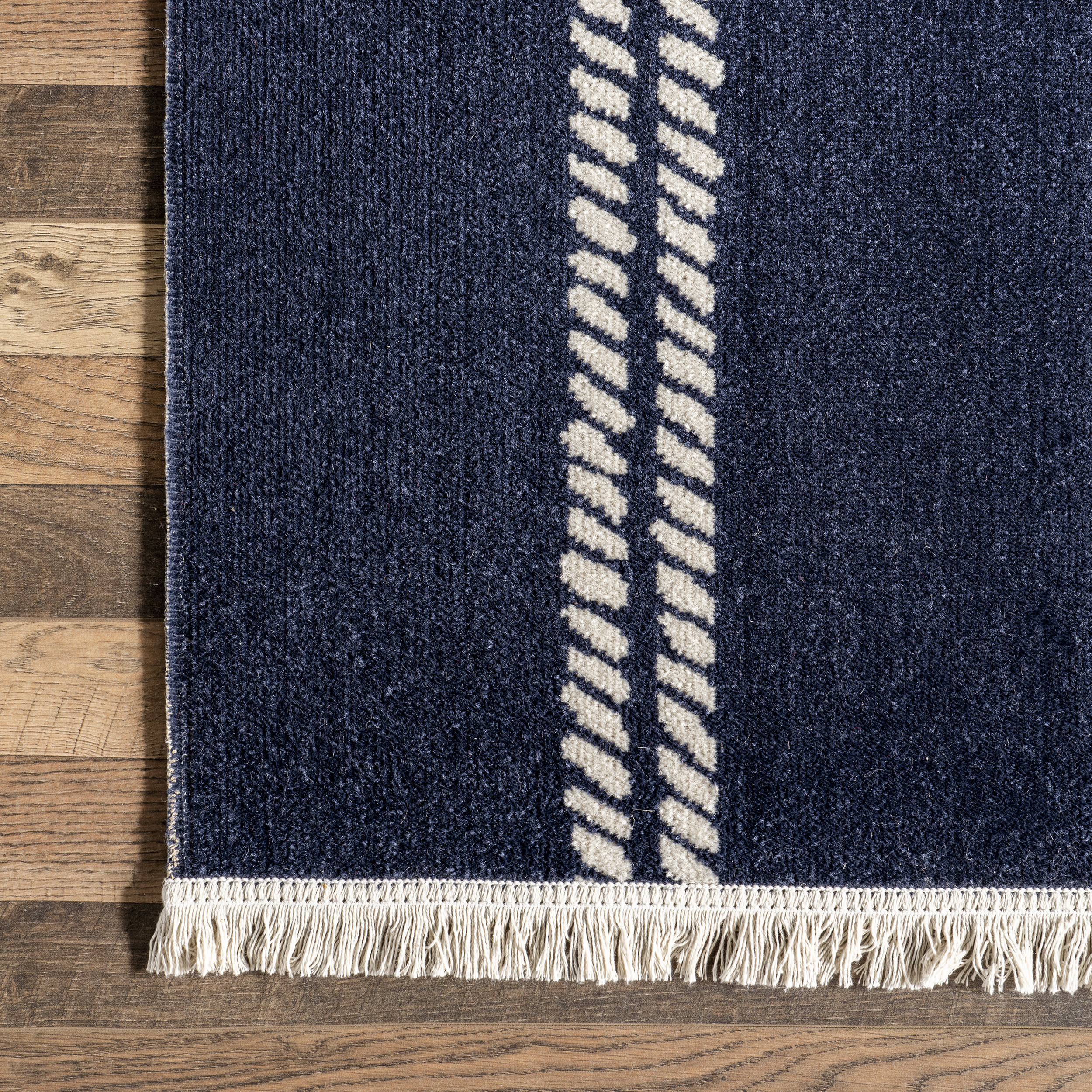Melpomene Nautical Indoor/Outdoor Rug | Navy - Image 3