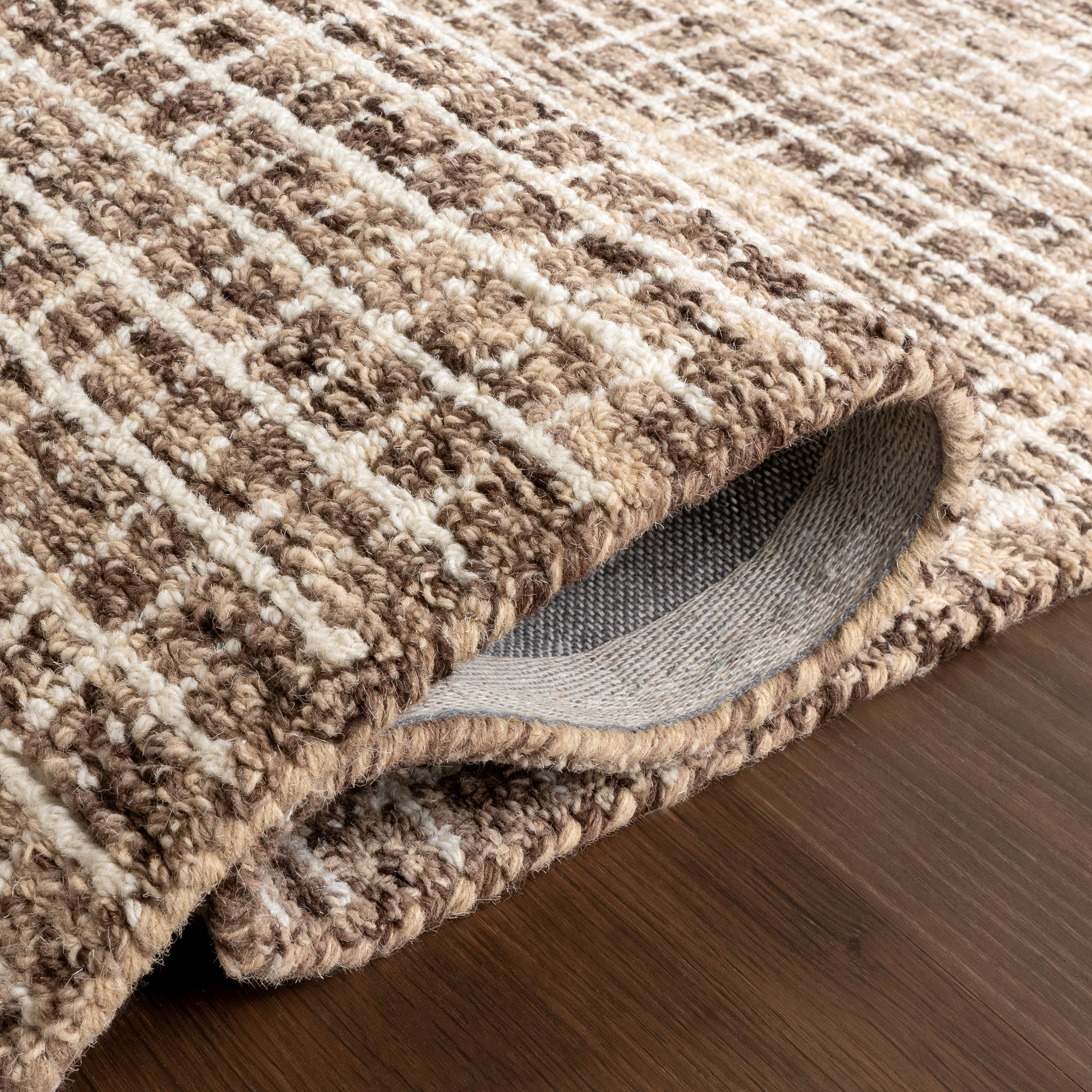 Melrose Checked Rug | Brown - Image 11