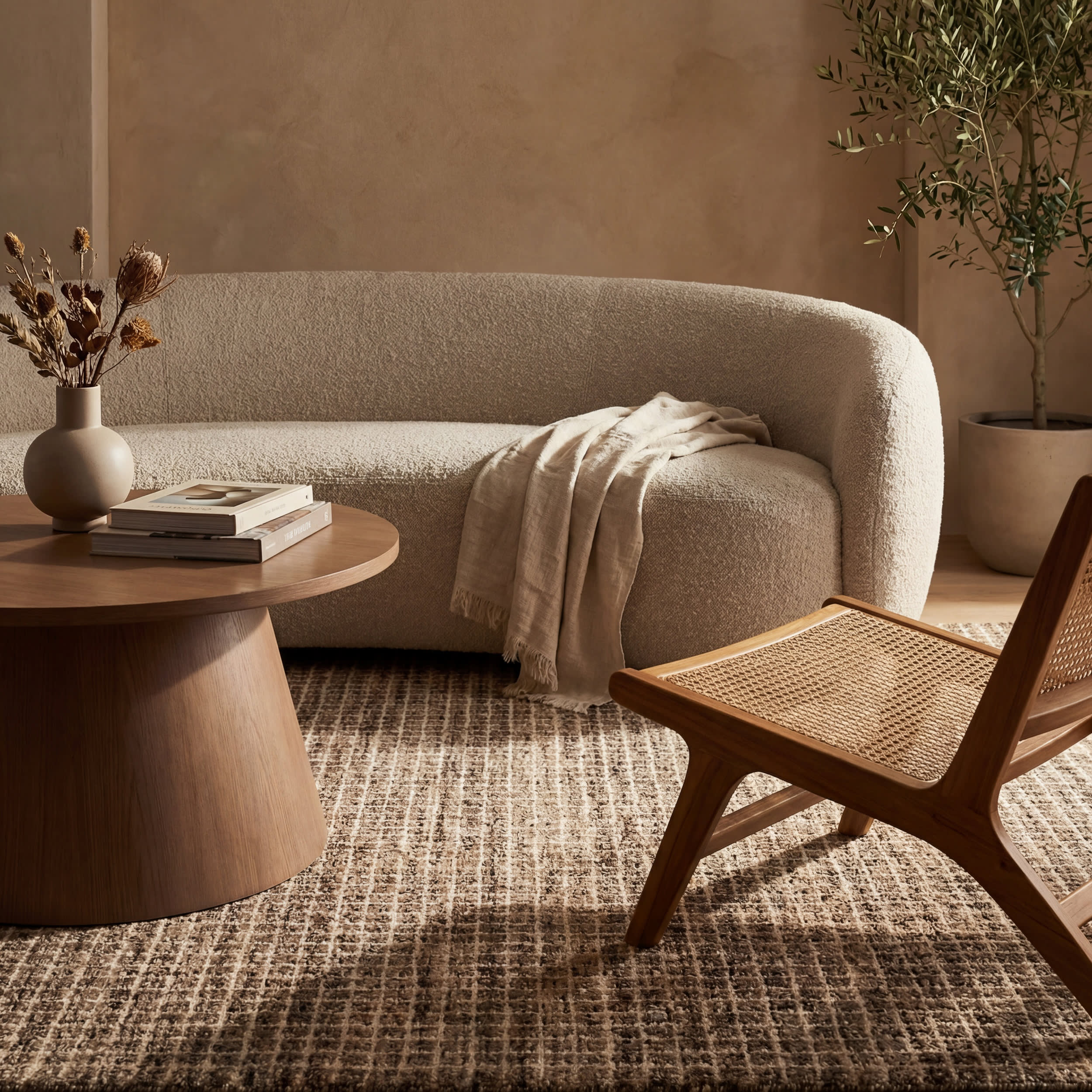 Melrose Checked Rug | Brown - Image 5