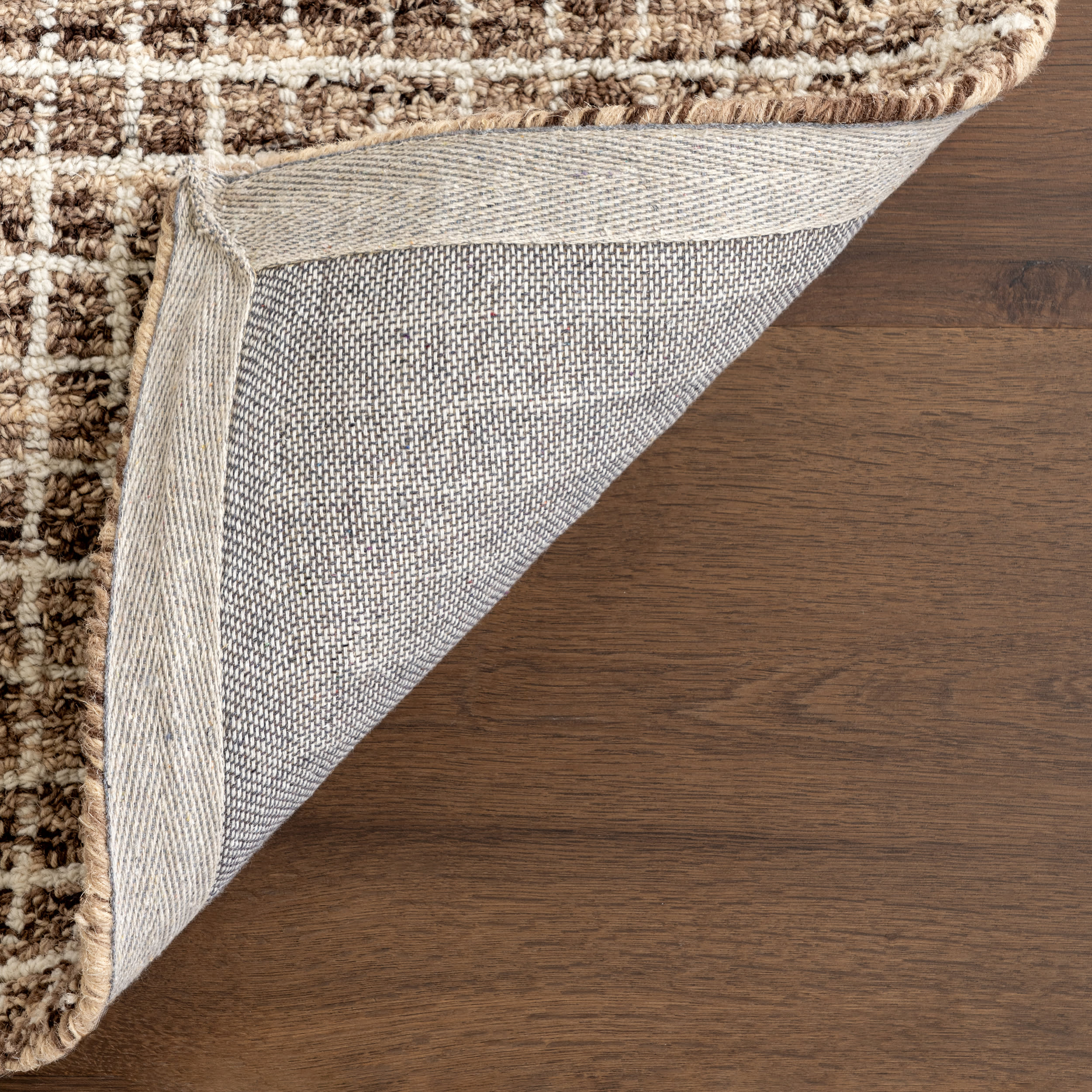 Melrose Checked Rug | Brown - Image 8
