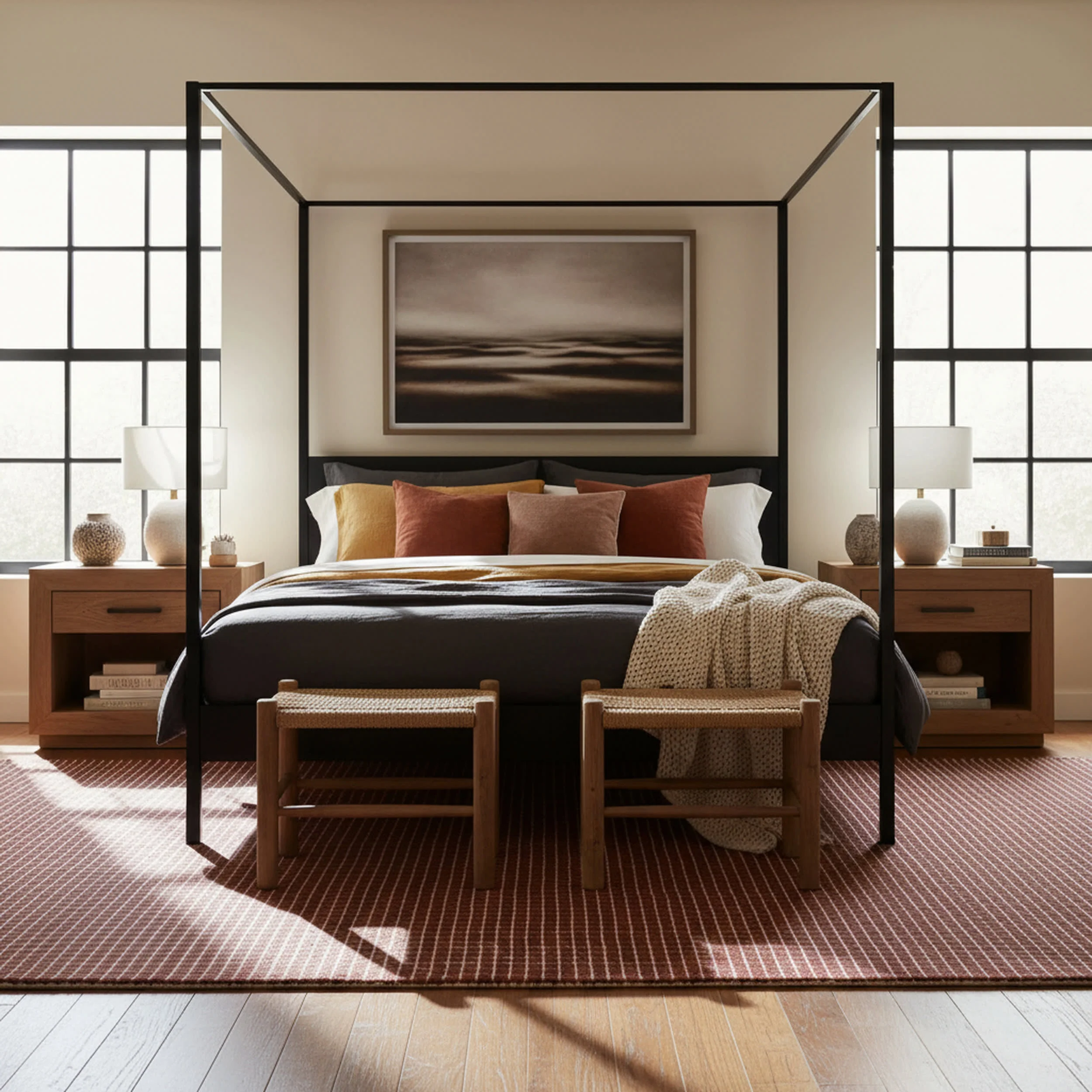 Melrose Checked Rug | Chestnut - Image 9