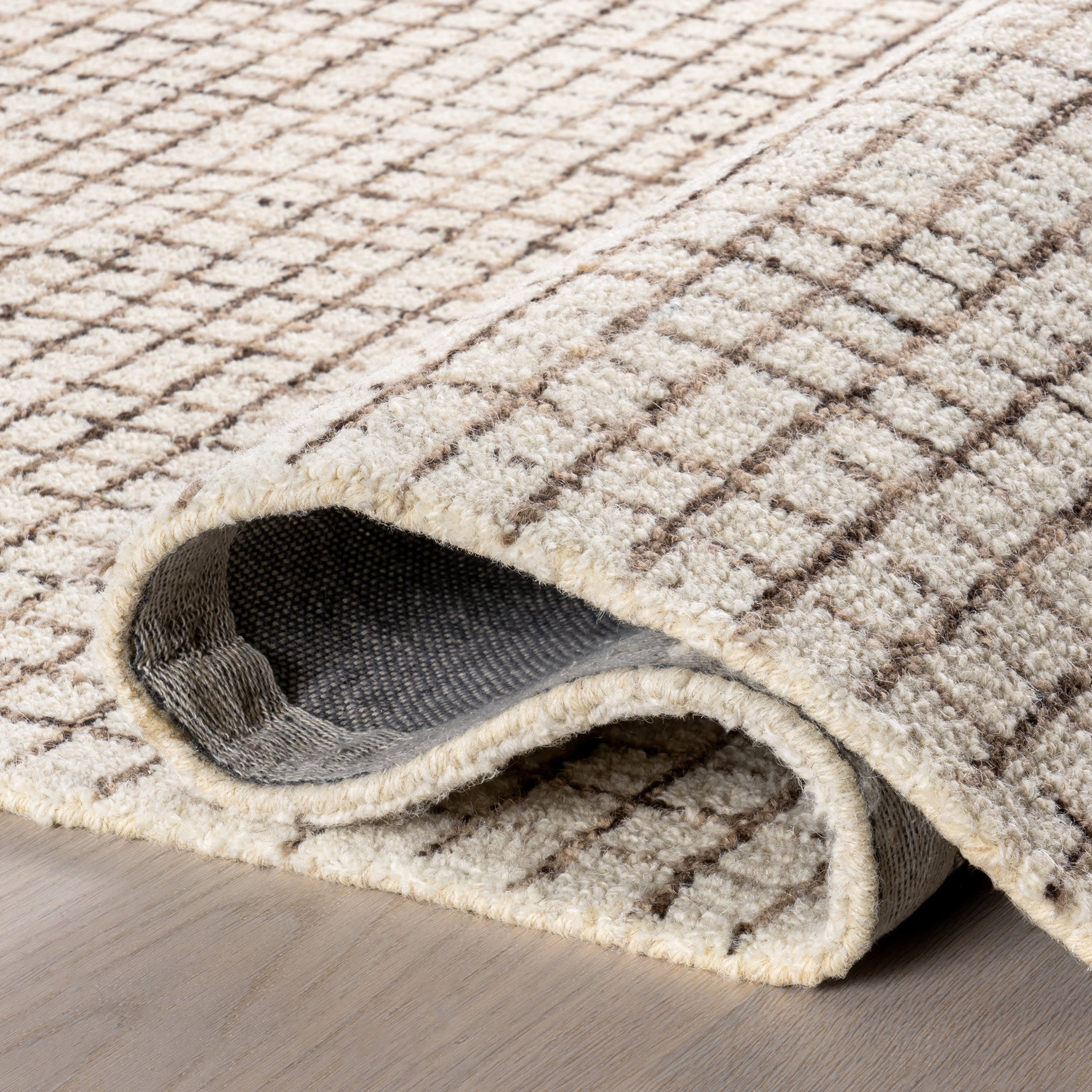 Melrose Checked Rug | Cream - Image 11