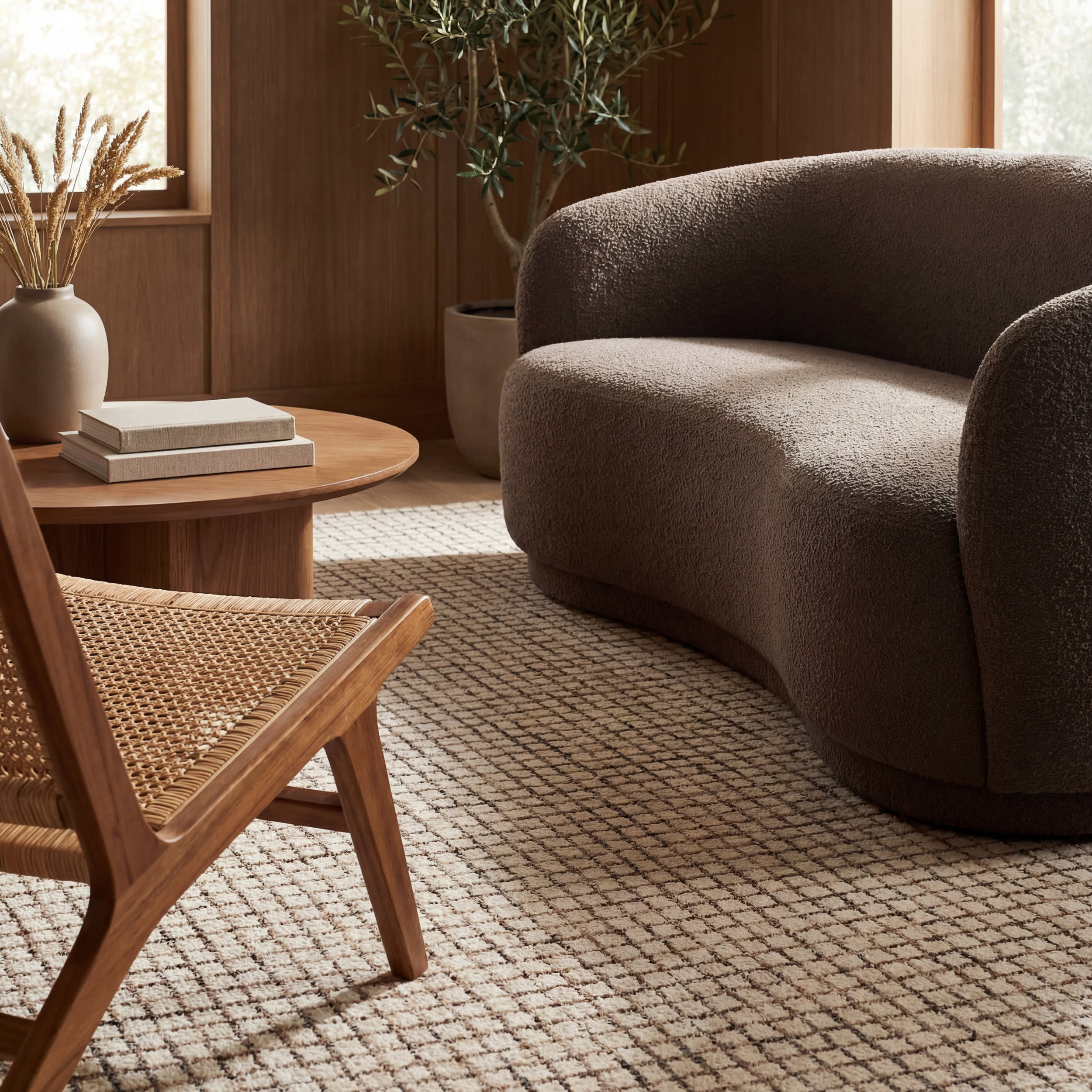 Melrose Checked Rug | Cream - Image 5