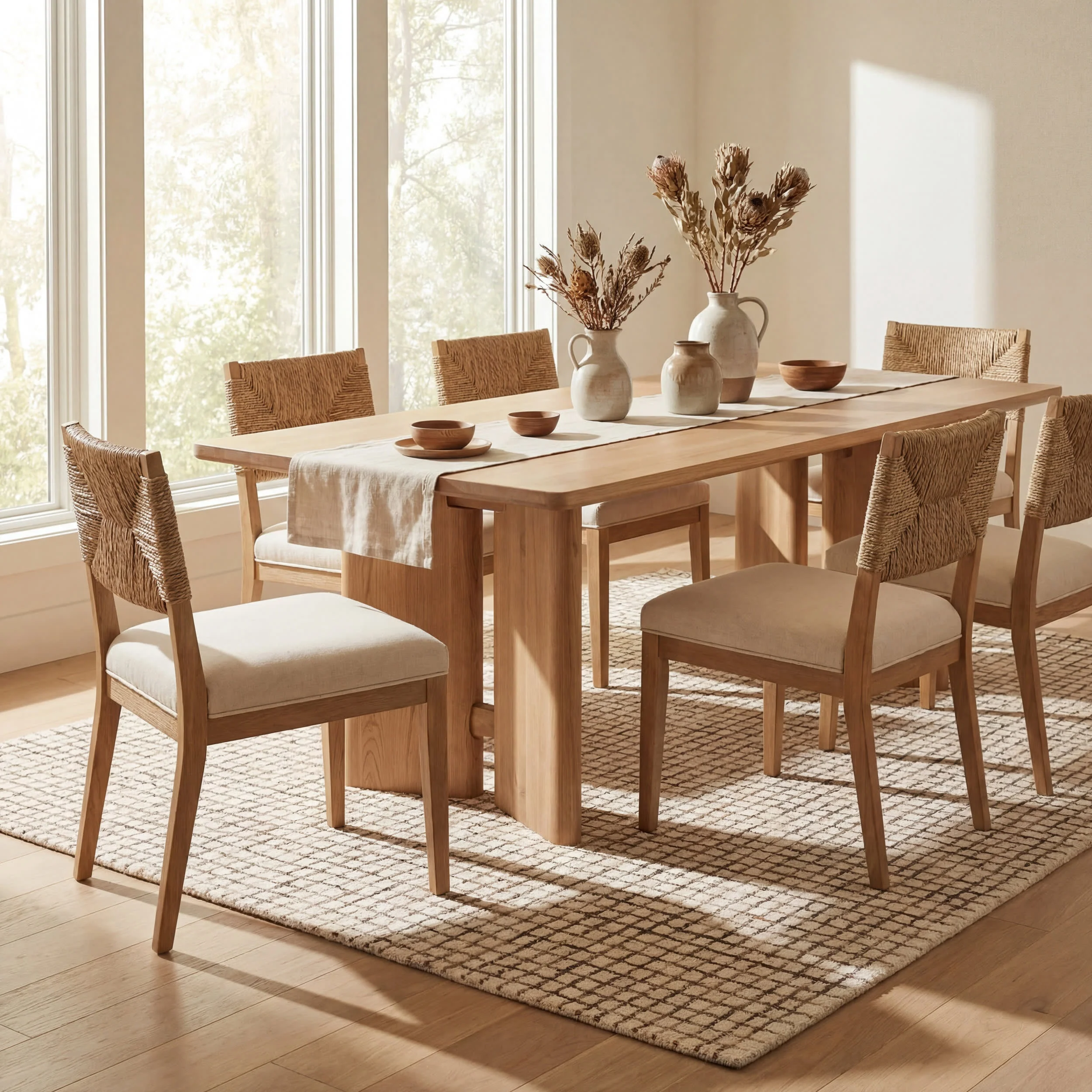 Melrose Checked Rug | Cream - Image 7