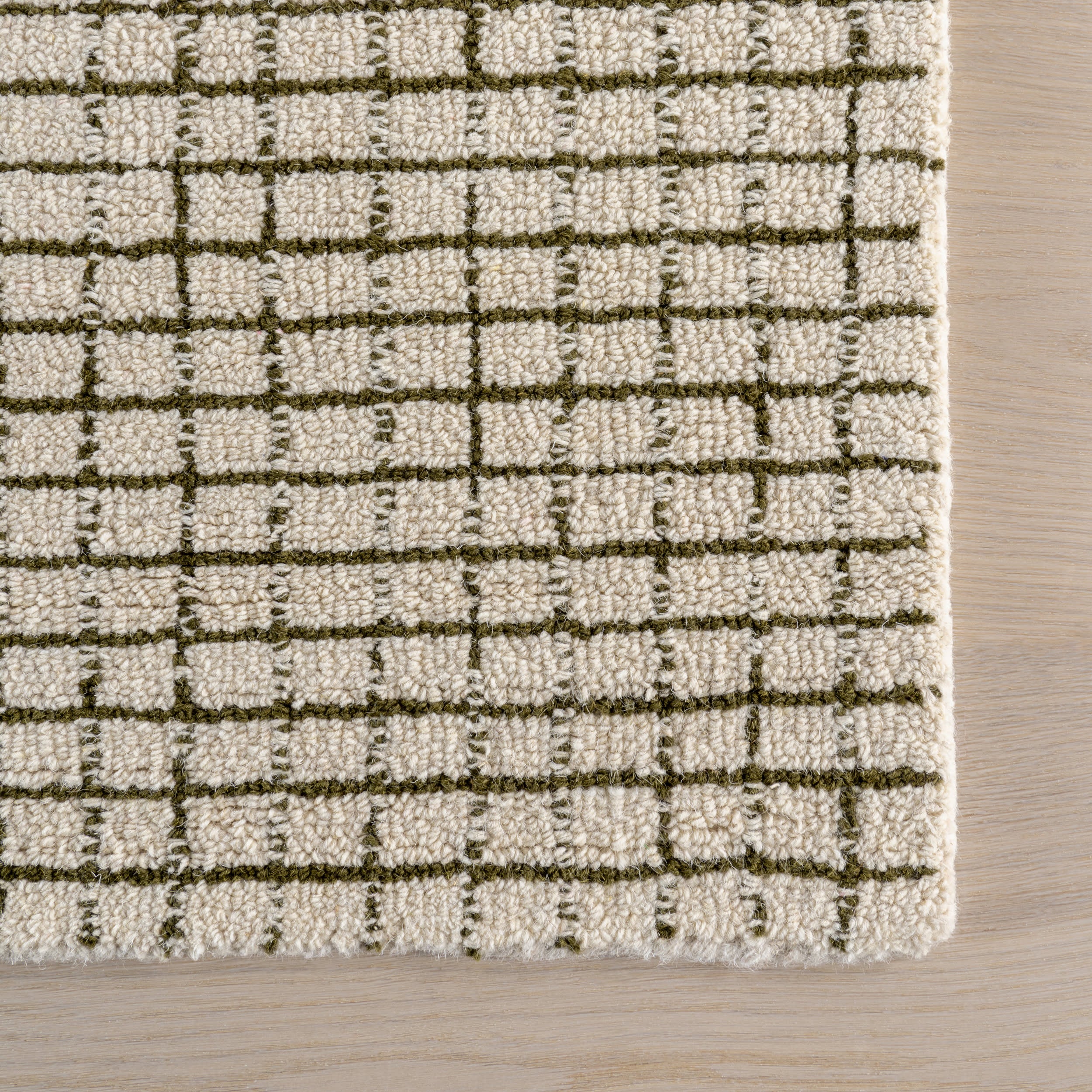 Melrose Checked Rug | Green - Image 4
