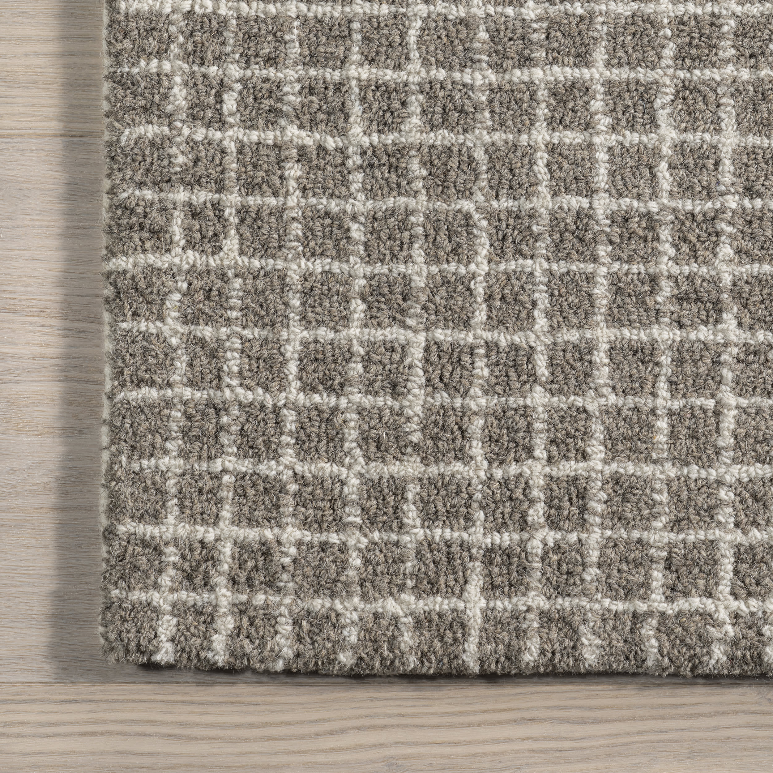 Melrose Checked Rug | Grey - Image 3