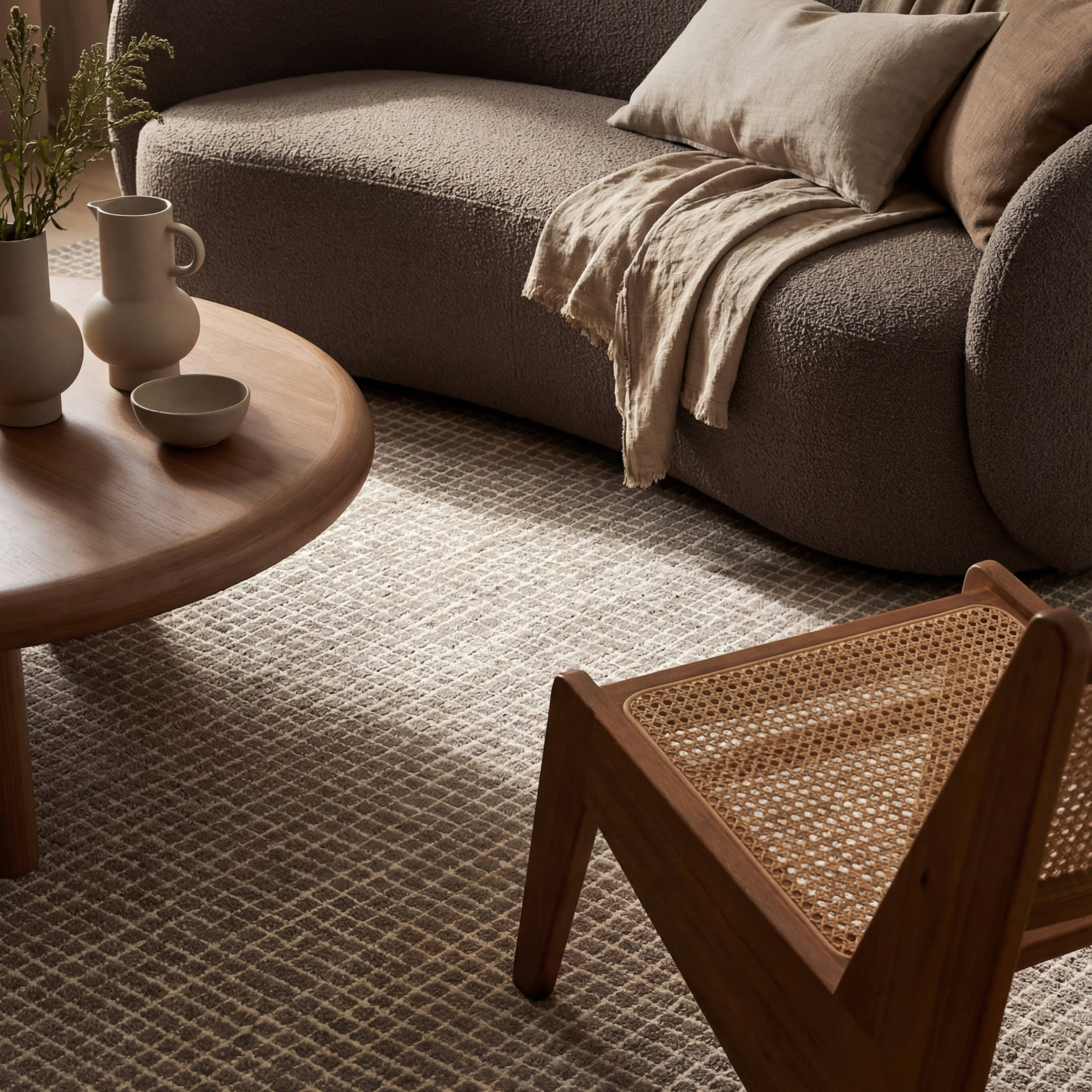 Melrose Checked Rug | Grey - Image 4