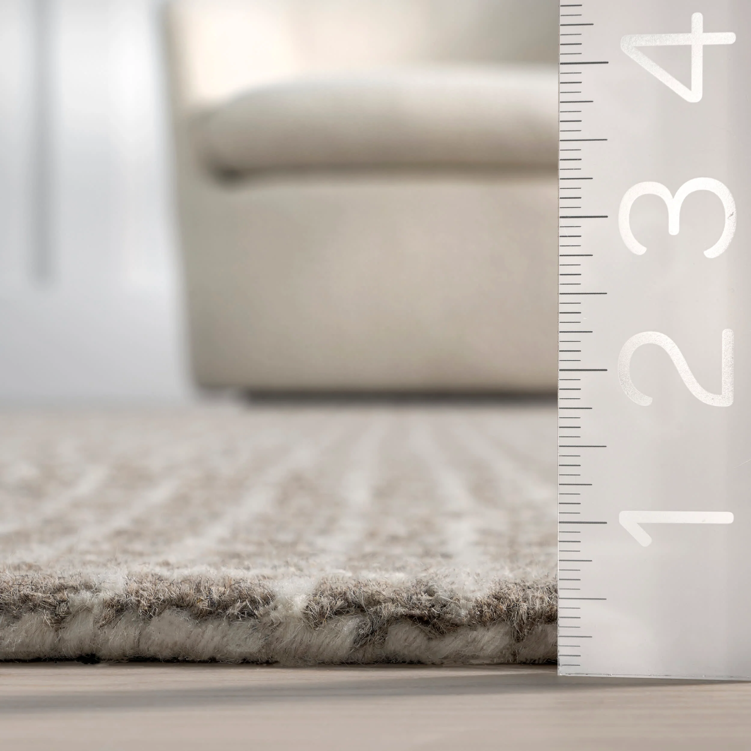 Melrose Checked Rug | Grey - Image 5