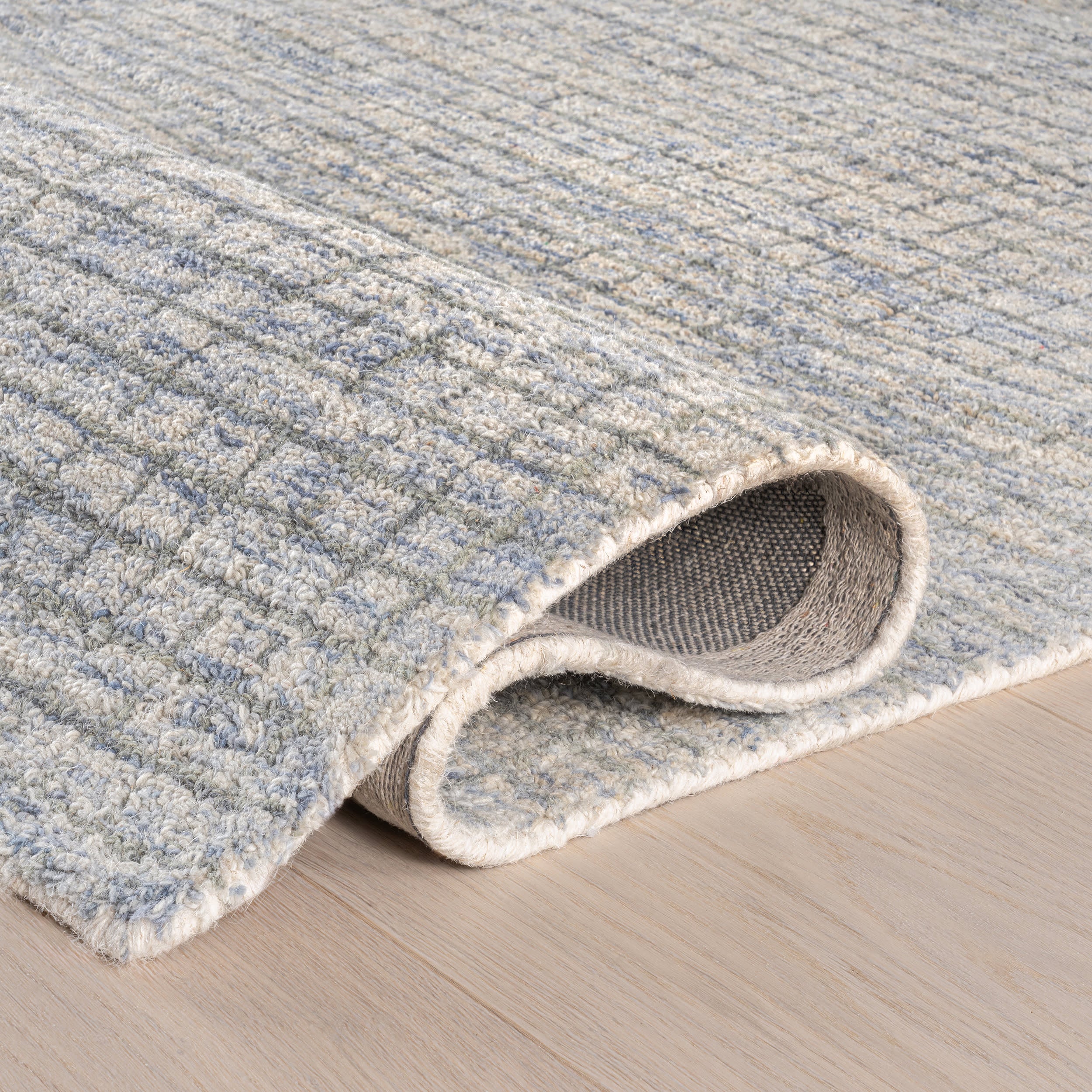 Melrose Checked Rug | Light Blue & Grey - Image 10